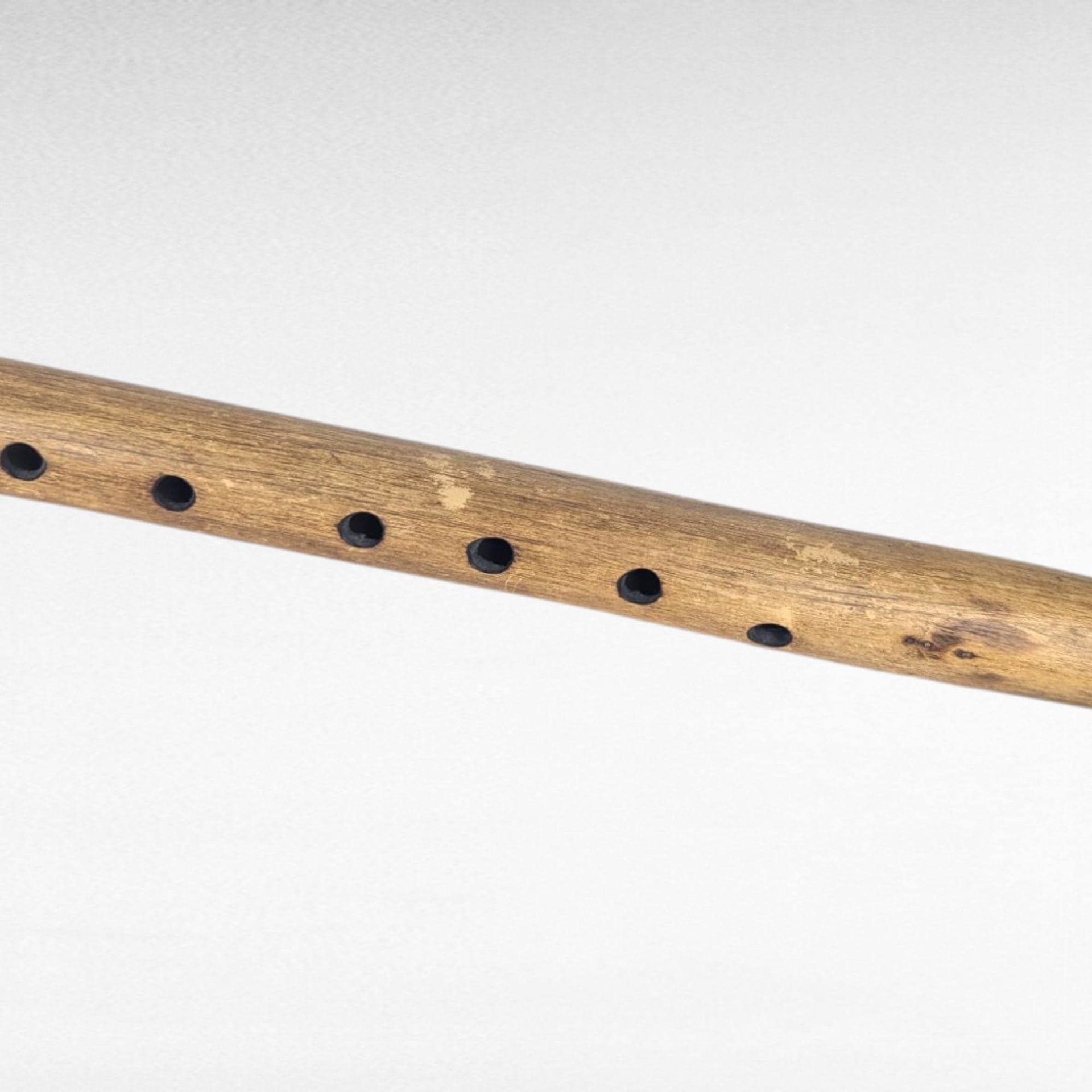 Vintage Handmade Carved Inca Quena Flute, 17 Inch, Andean Wooden Musical Instrument, Peruvian Folk Art Design