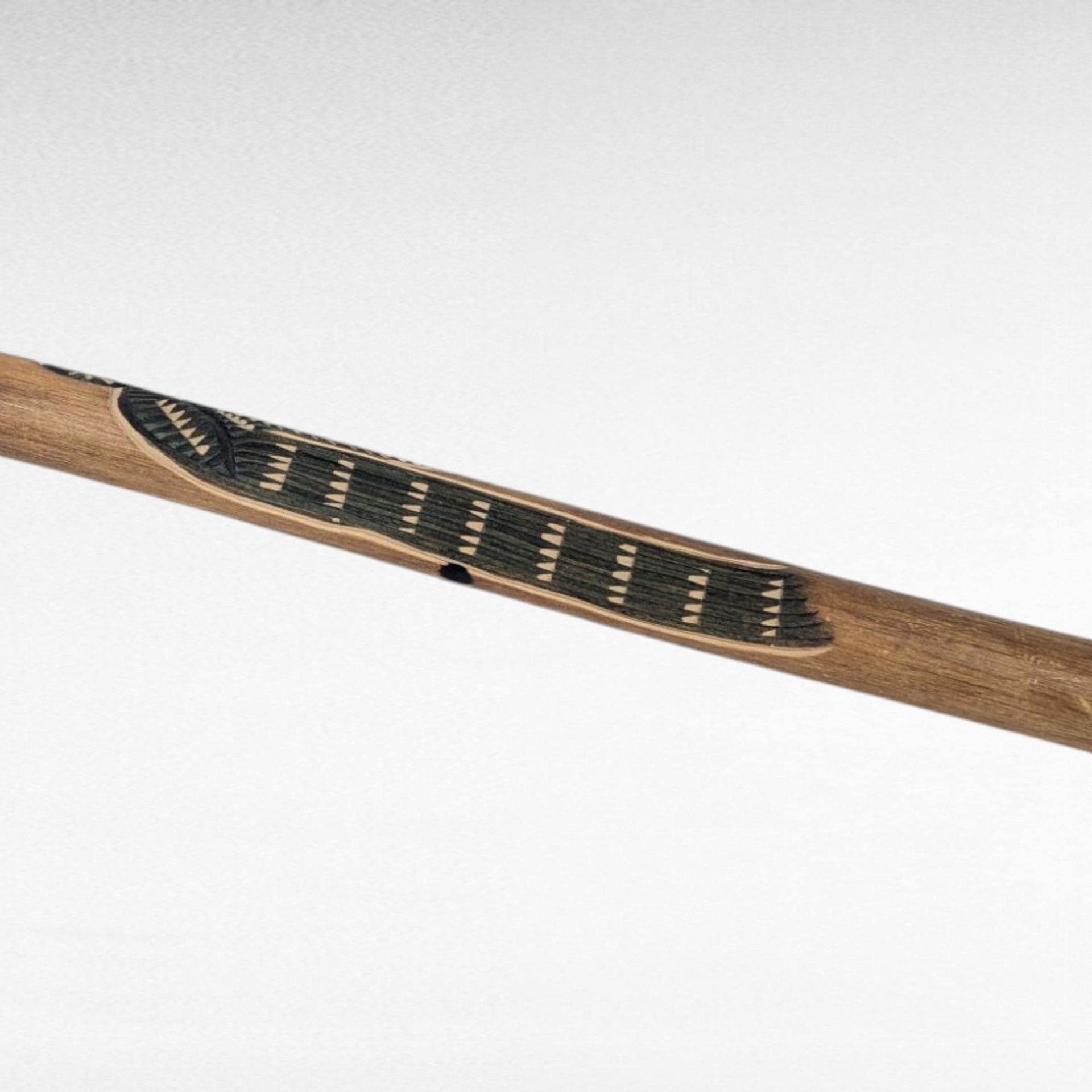 Vintage Handmade Carved Inca Quena Flute, 17 Inch, Andean Wooden Musical Instrument, Peruvian Folk Art Design