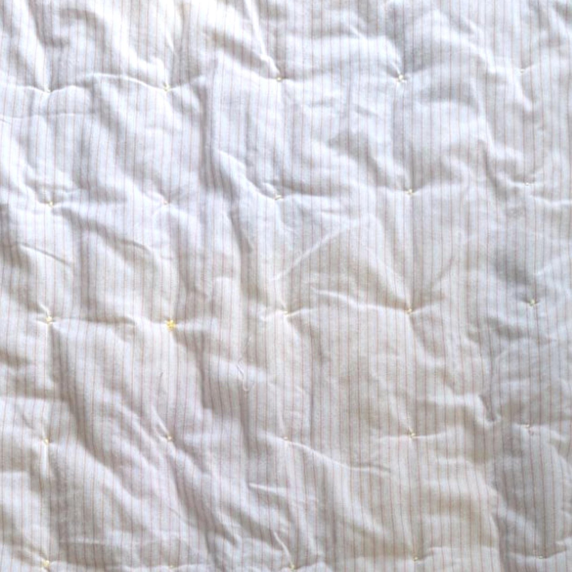 Vintage Handmade Patchwork Baby Blanket, Tied Crib Quilt 50x35, Yellow Floral Calico Toddler Bedding, Farmhouse Nursery Lap Throw