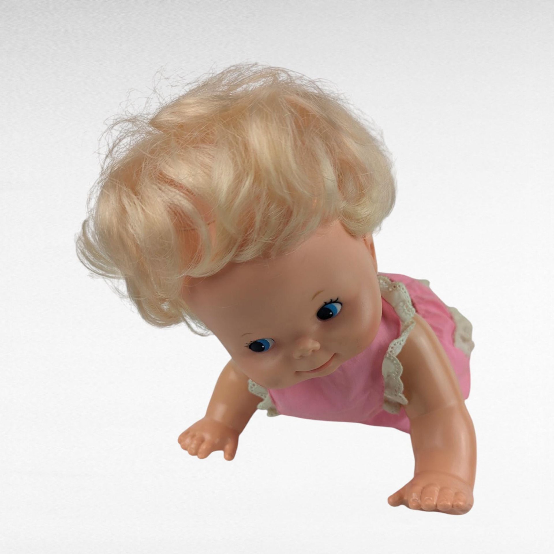 Vintage Mattel Baby That a Way Doll 1974, Non Working For Display or Parts, 70s Crawling Baby Doll with Box, Nostalgic Collector Toy