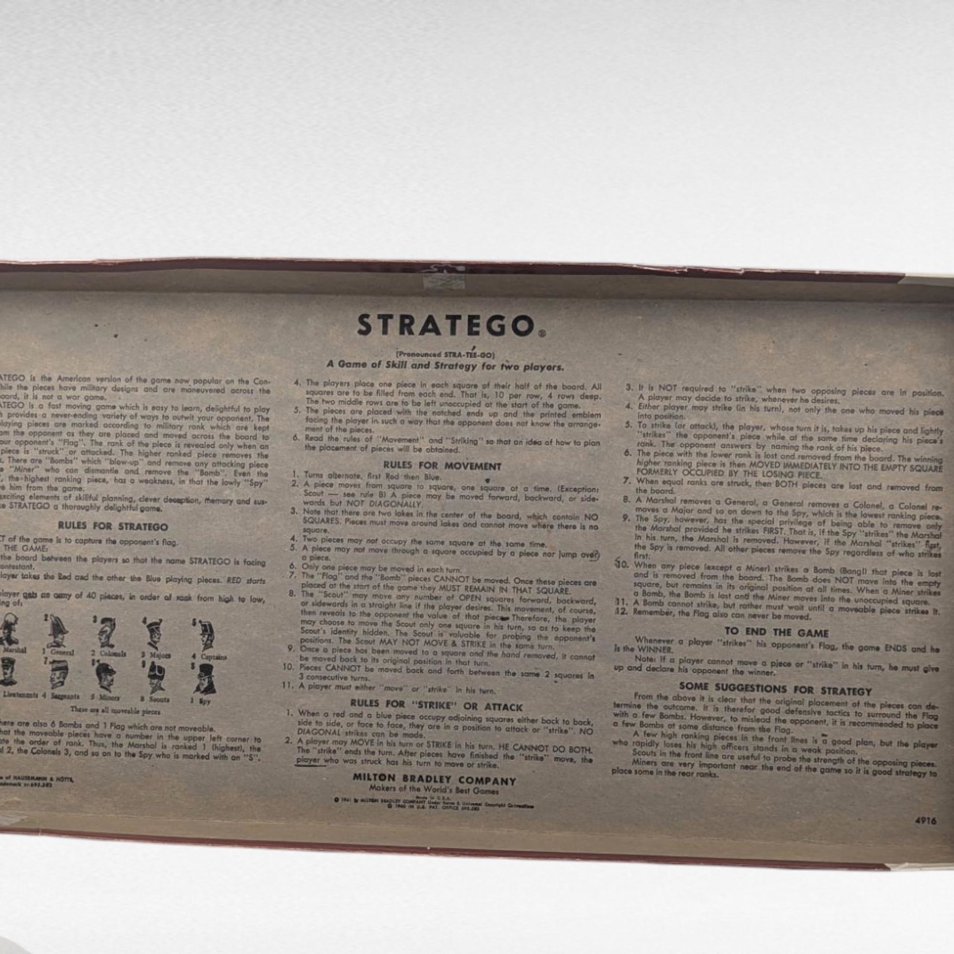 Vintage 1975 Stratego Board Game, Milton Bradley, Complete, Classic Strategy Game, Two-Player Battle Game