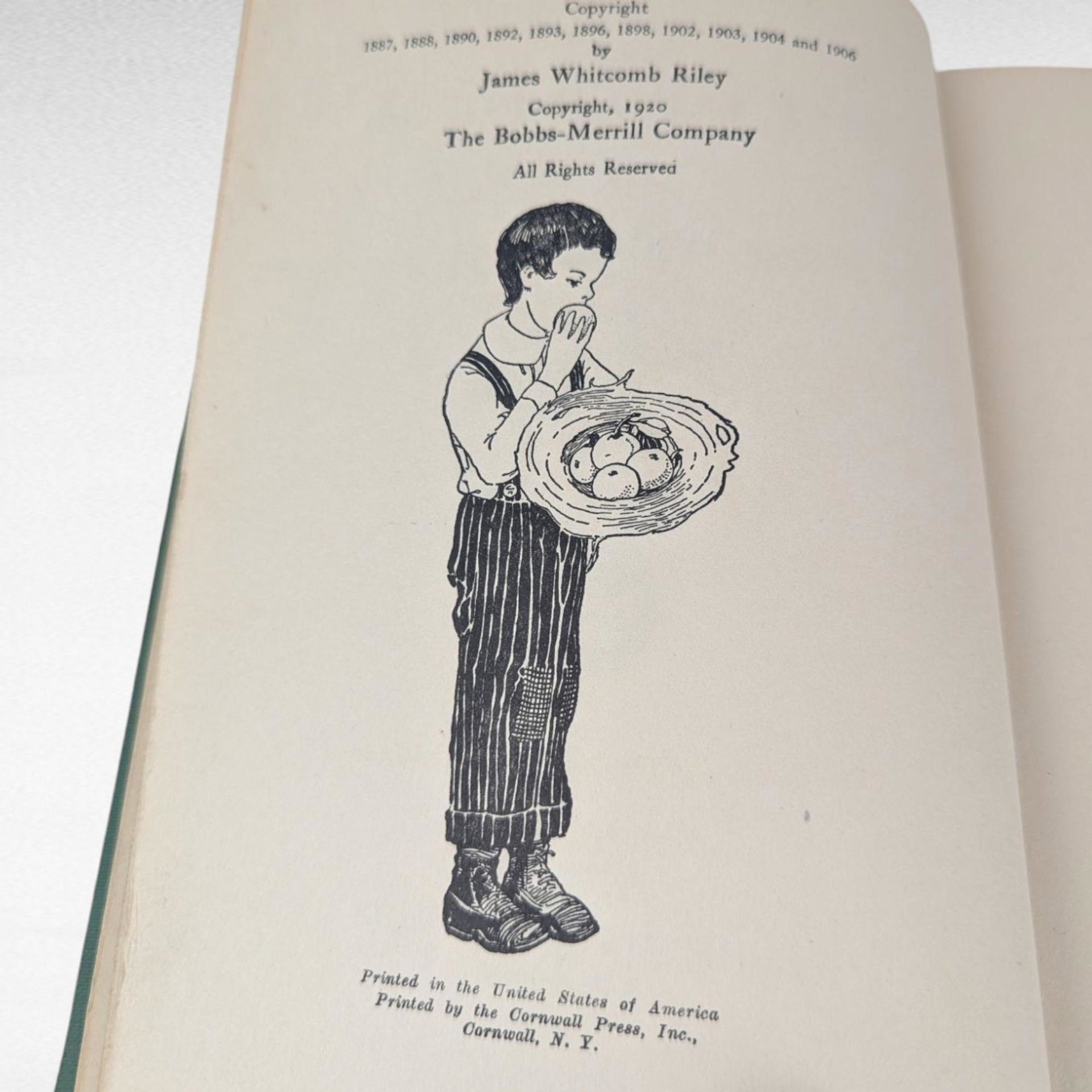 The Best Loved Poems, James Whitcomb Riley, Hardcover, Blue Ribbon Books, Hoosier Poet, American Literature