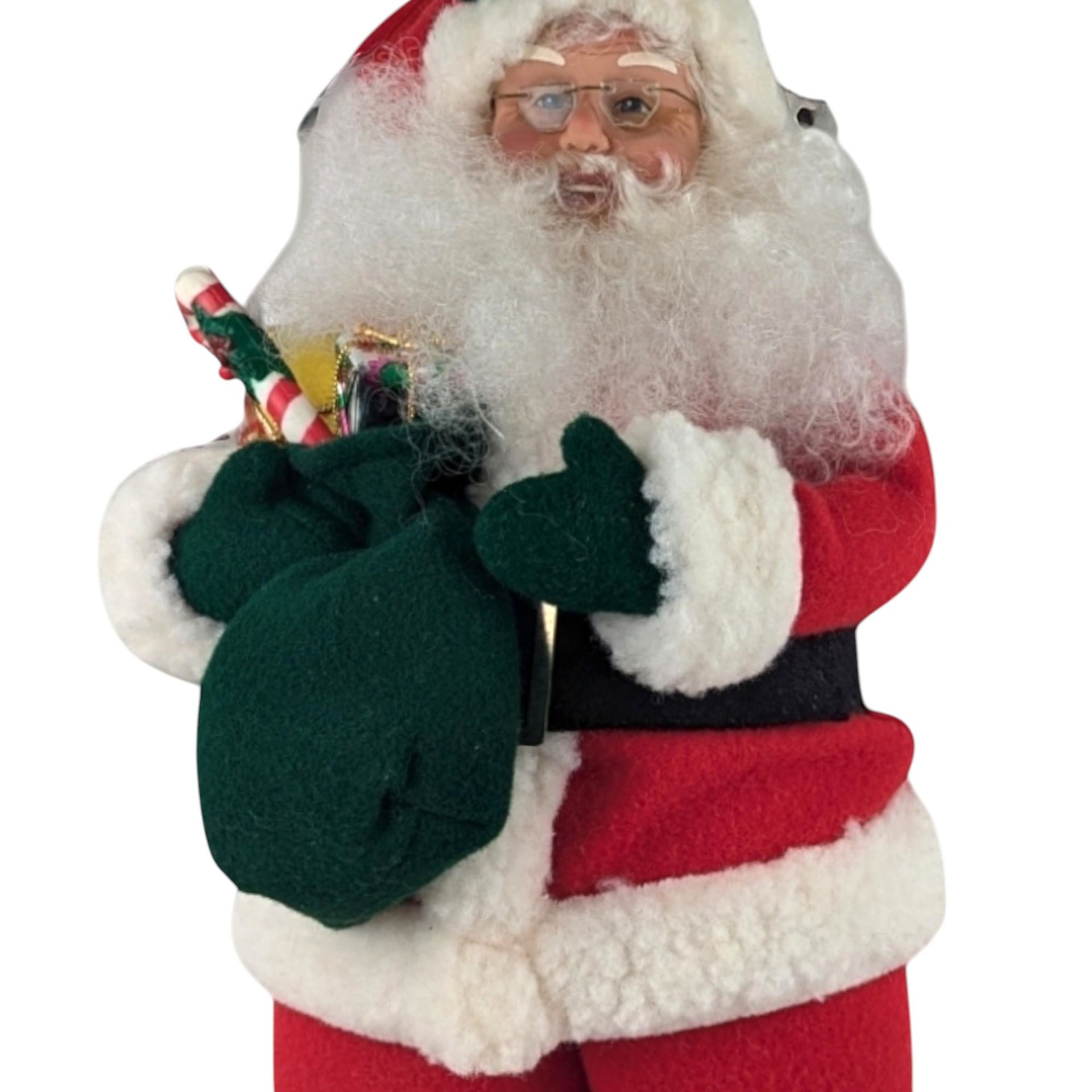 Vintage 1994 Holiday Creations Santa Figure, Christmas Santa Claus Figurine, Plush Santa with Plastic Face, Collectible Santa