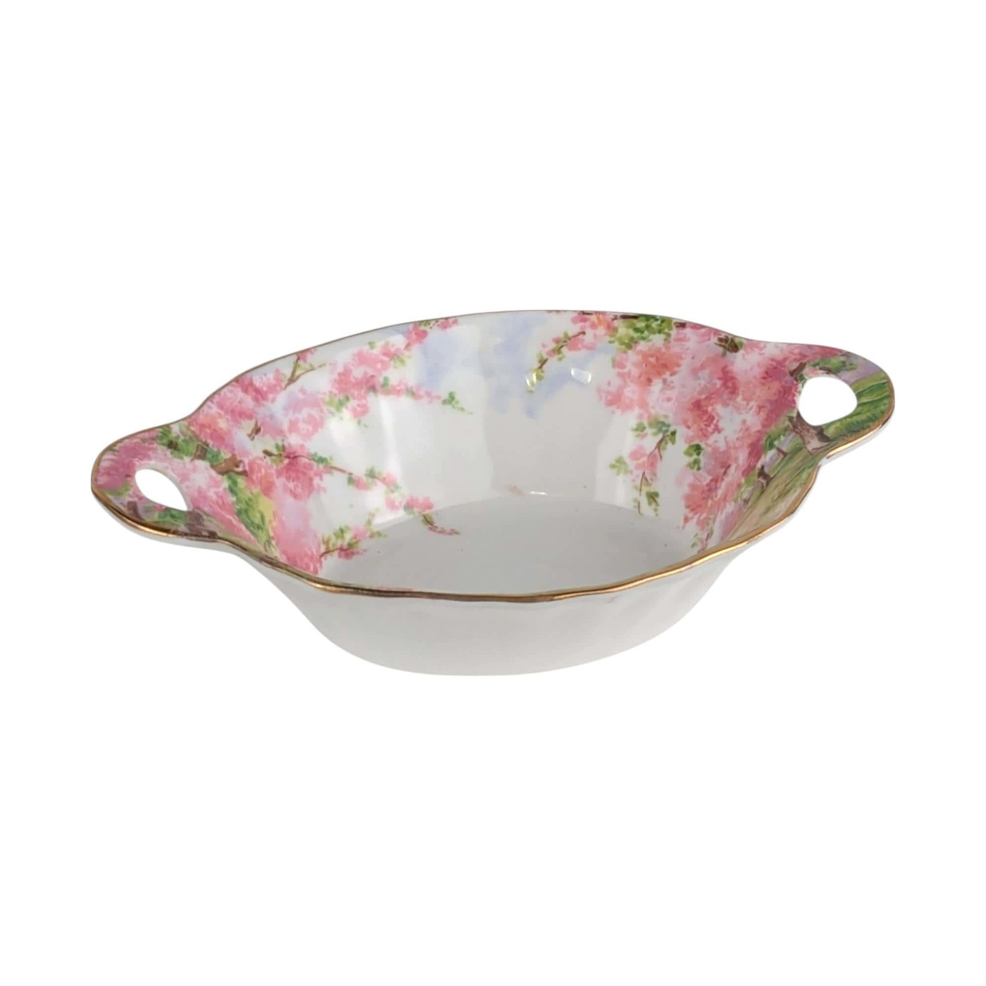 Vintage Royal Albert Blossom Time Square Cake Plate & Sweet Meat Dish | Bone China Serving Set | English Countryside Decor