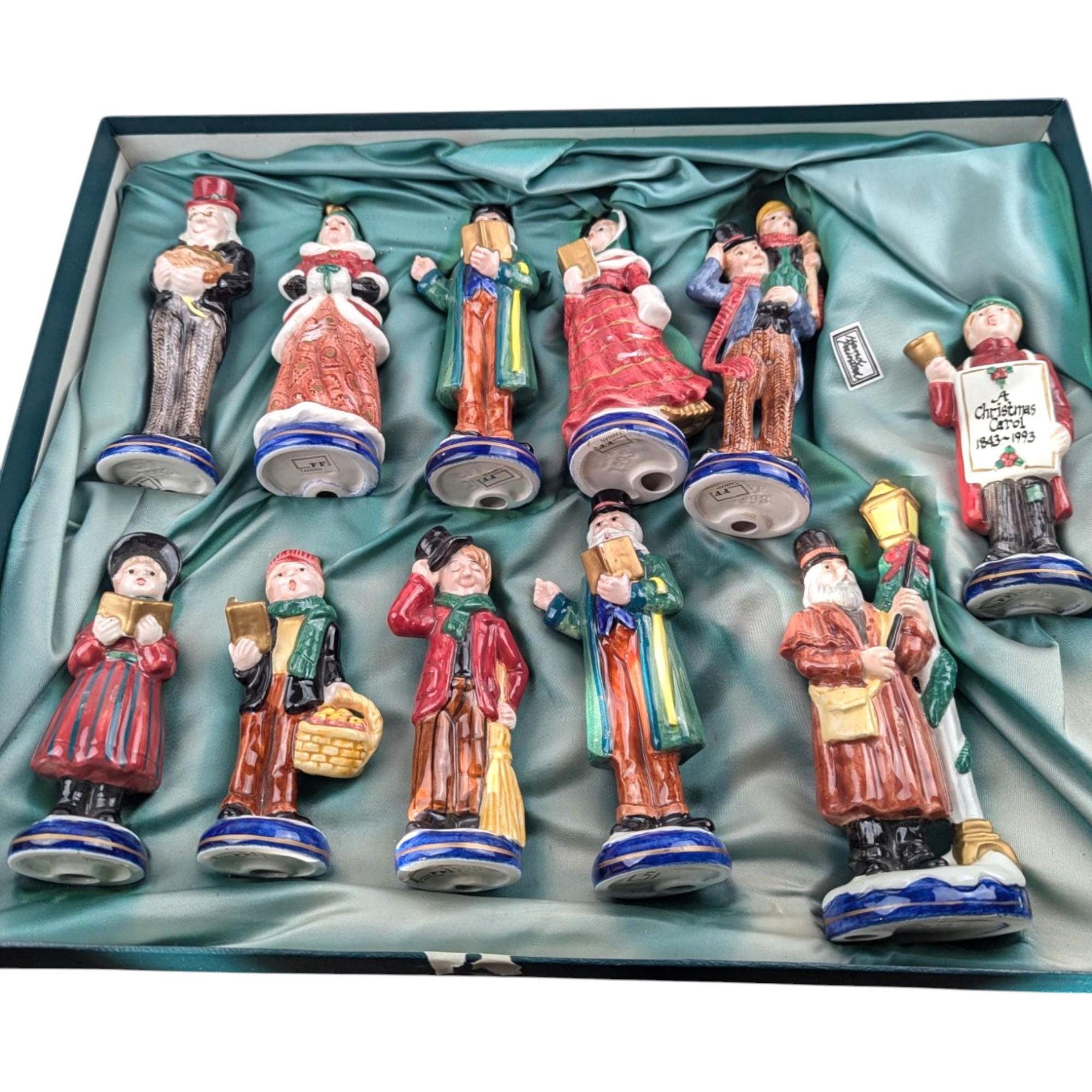 Vintage Fitz and Floyd Caroler Set, A Christmas Carol 1843-1993, Porcelain Figurines, Collector Series, Holiday Decor, Gift for Dickens Fans