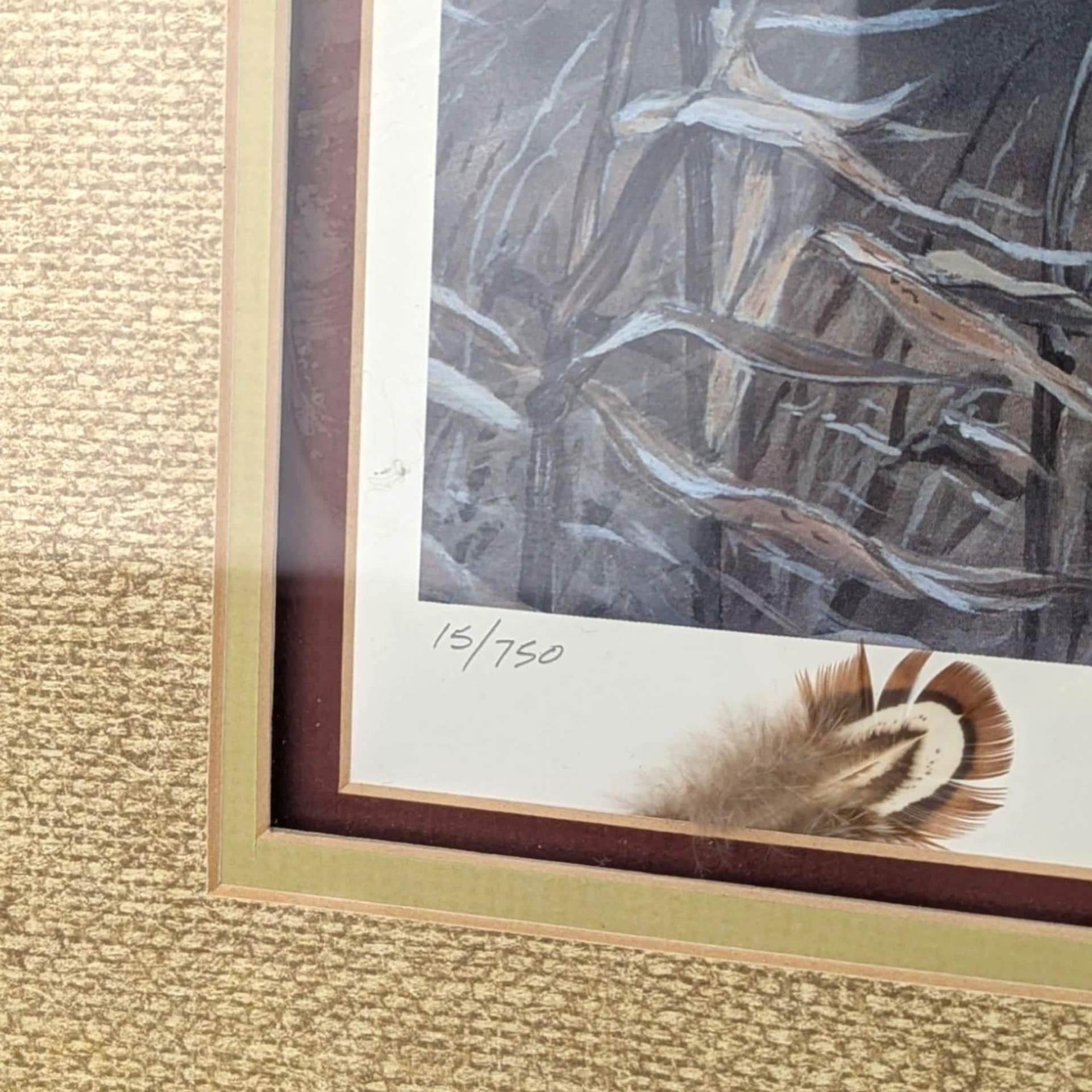 Vintage Set on the Wing Signed & Numbered Framed Pheasant Print 15/750, Randall Raduenz Art, Ring Necked Pheasant, Wildlife Art