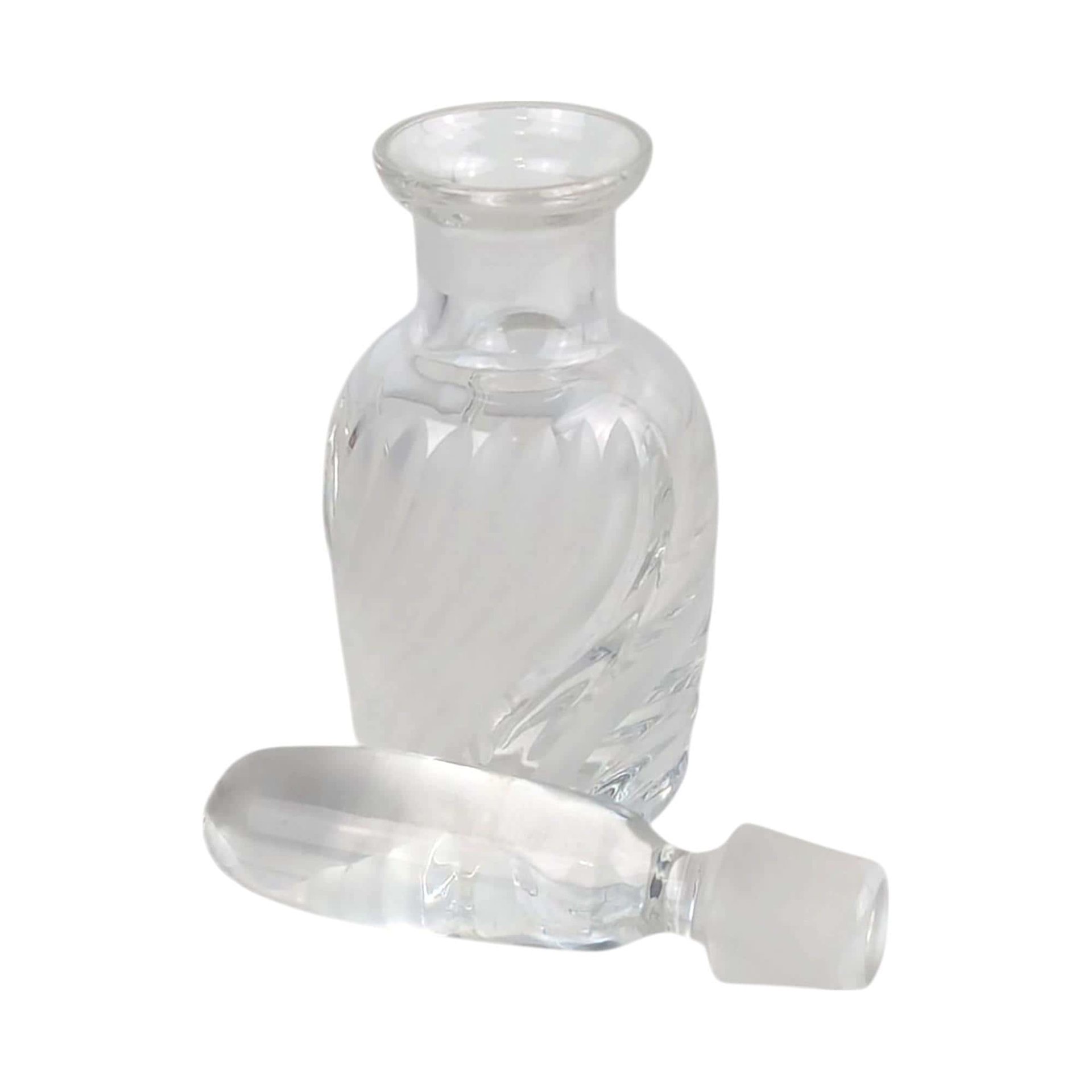 Vintage Lenox Windswept Clear Glass Perfume Bottle with Stopper, 5.25" Height, Elegant Vanity Decor, Gift for Her