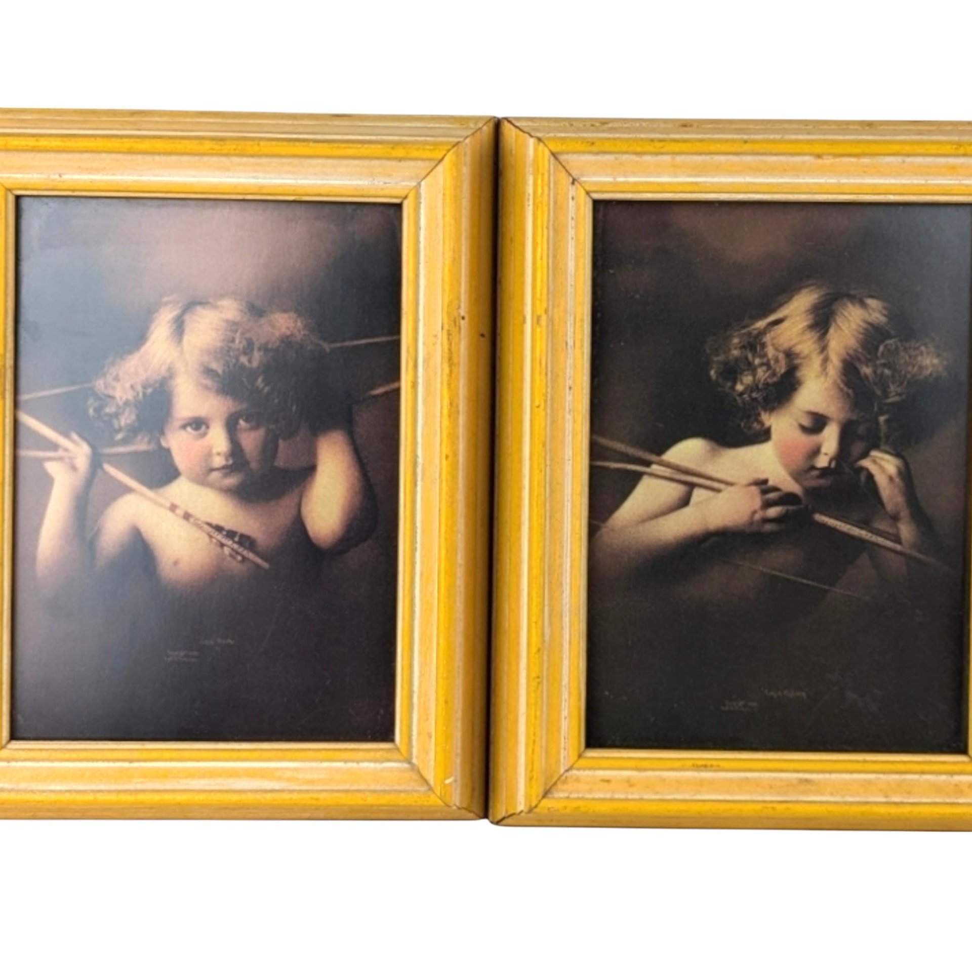 Vintage M.B. Parkinson Cupid Awake & Asleep Prints, Cupid Artwork, Victorian Style Decor, Cherub Prints, Gift for Art Lover