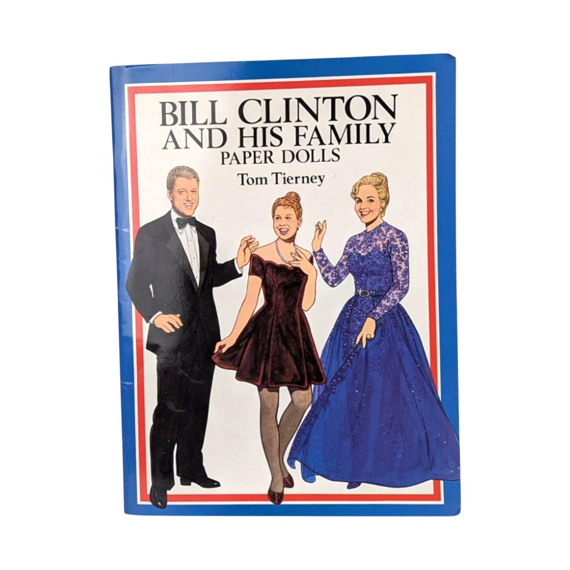 1994 Tom Tierney Bill Clinton, Former President Paper Doll Book, Unused Vintage Collectible, Presidential Family Paper Dolls