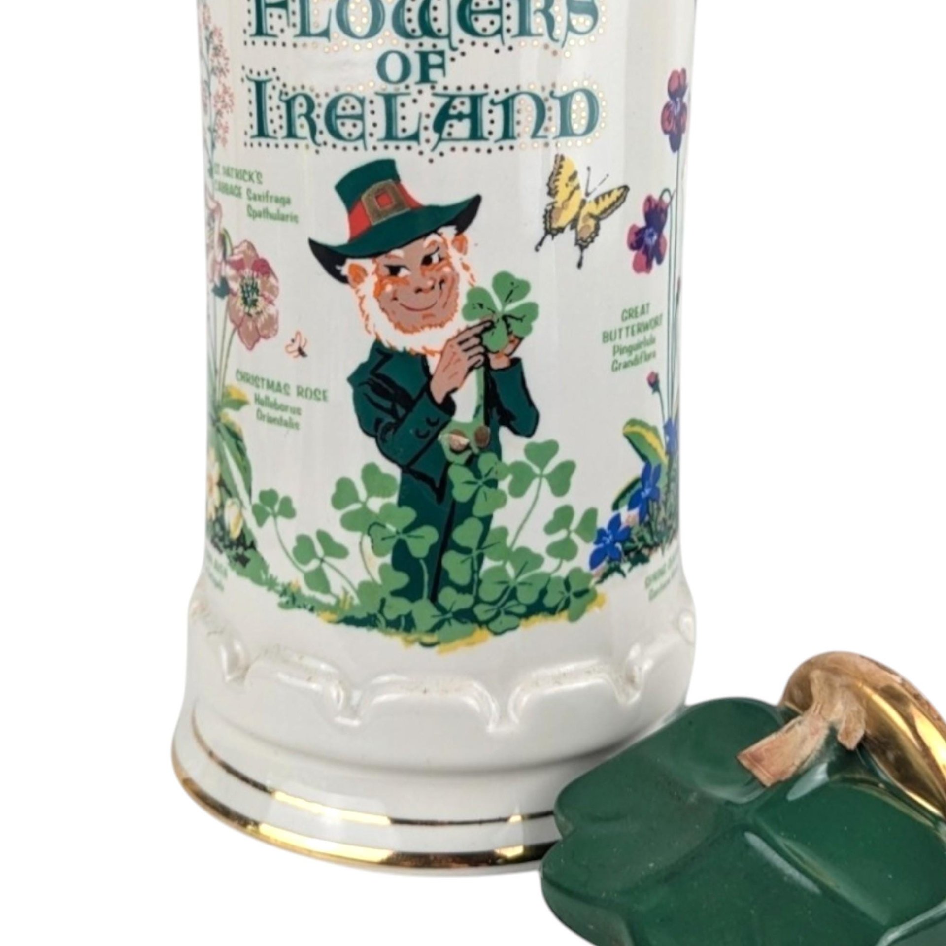 1983 Old Commonwealth "Flowers of Ireland" Decanter, Vintage Whiskey Decanter, Irish Decor, Collectible Decanter, Empty Bottle