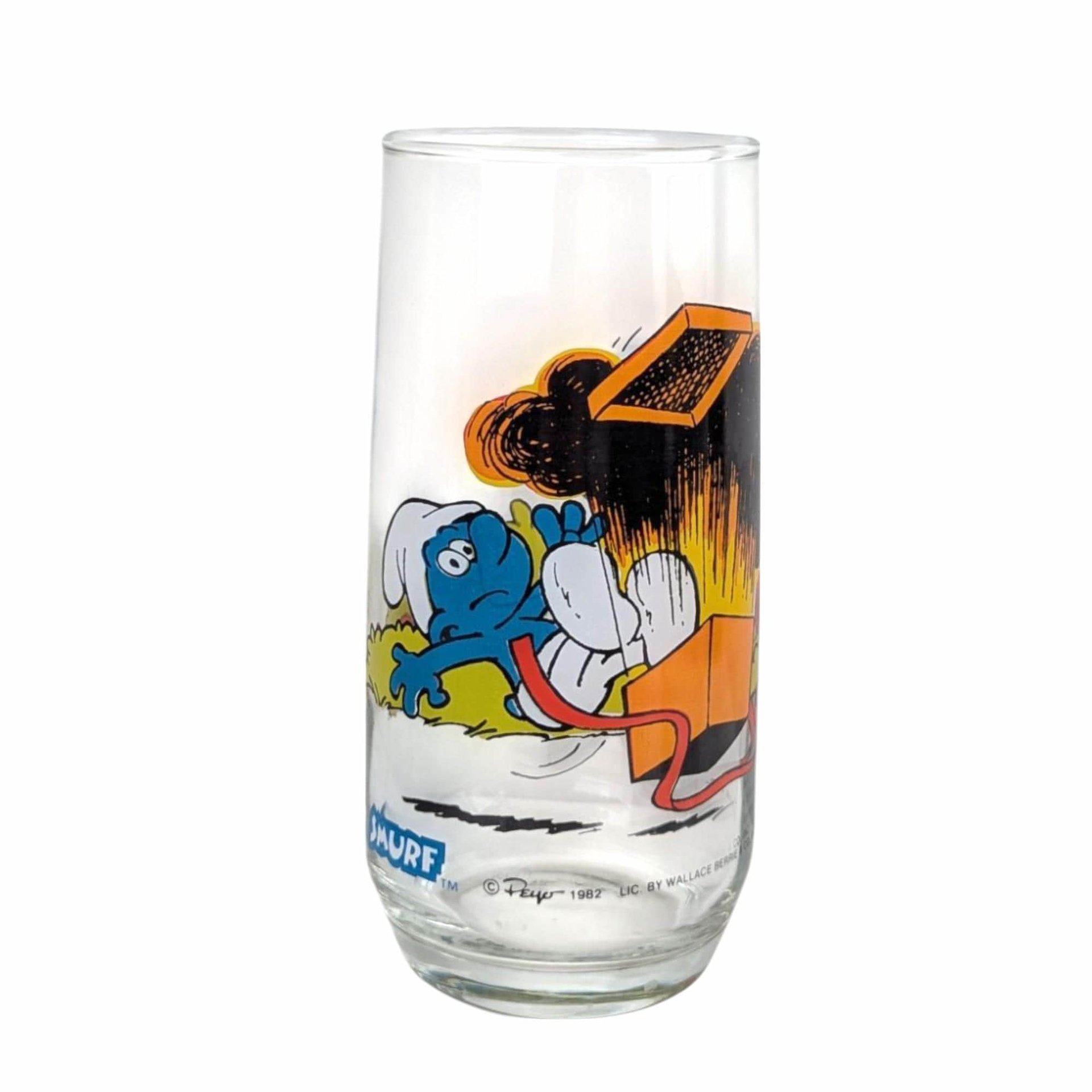 Vintage 1982 Smurf Tumblers, Set of 4, Papa, Jokey, Gargamel, Handy Smurf, Collectible Smurf Glasses, Gift for 80s Nostalgia