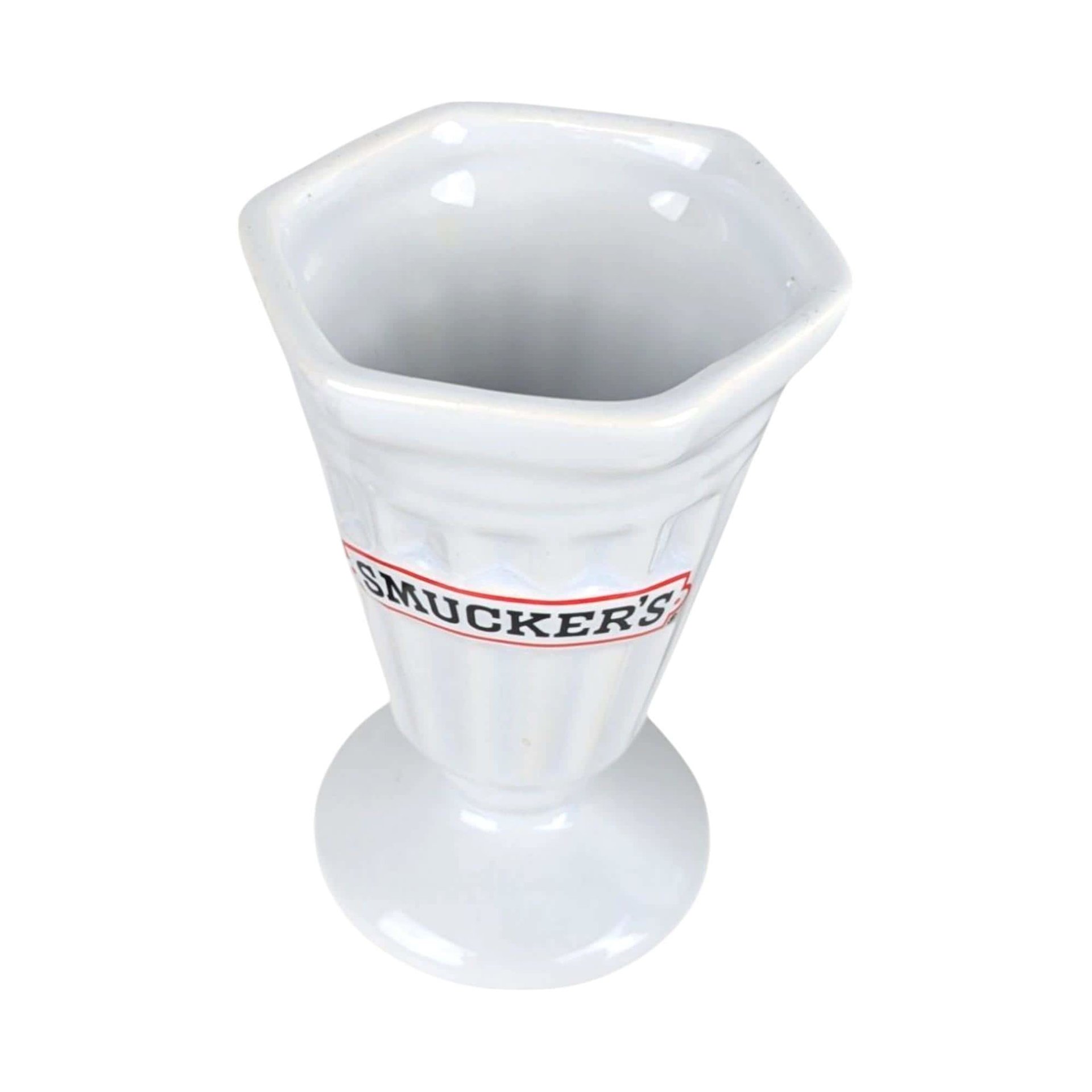 Vintage Smuckers Ceramic Ice Cream Cups, Set of 4, Sundae Dishes, Collectible Kitchenware, Smuckers Memorabilia, Ice Cream Party