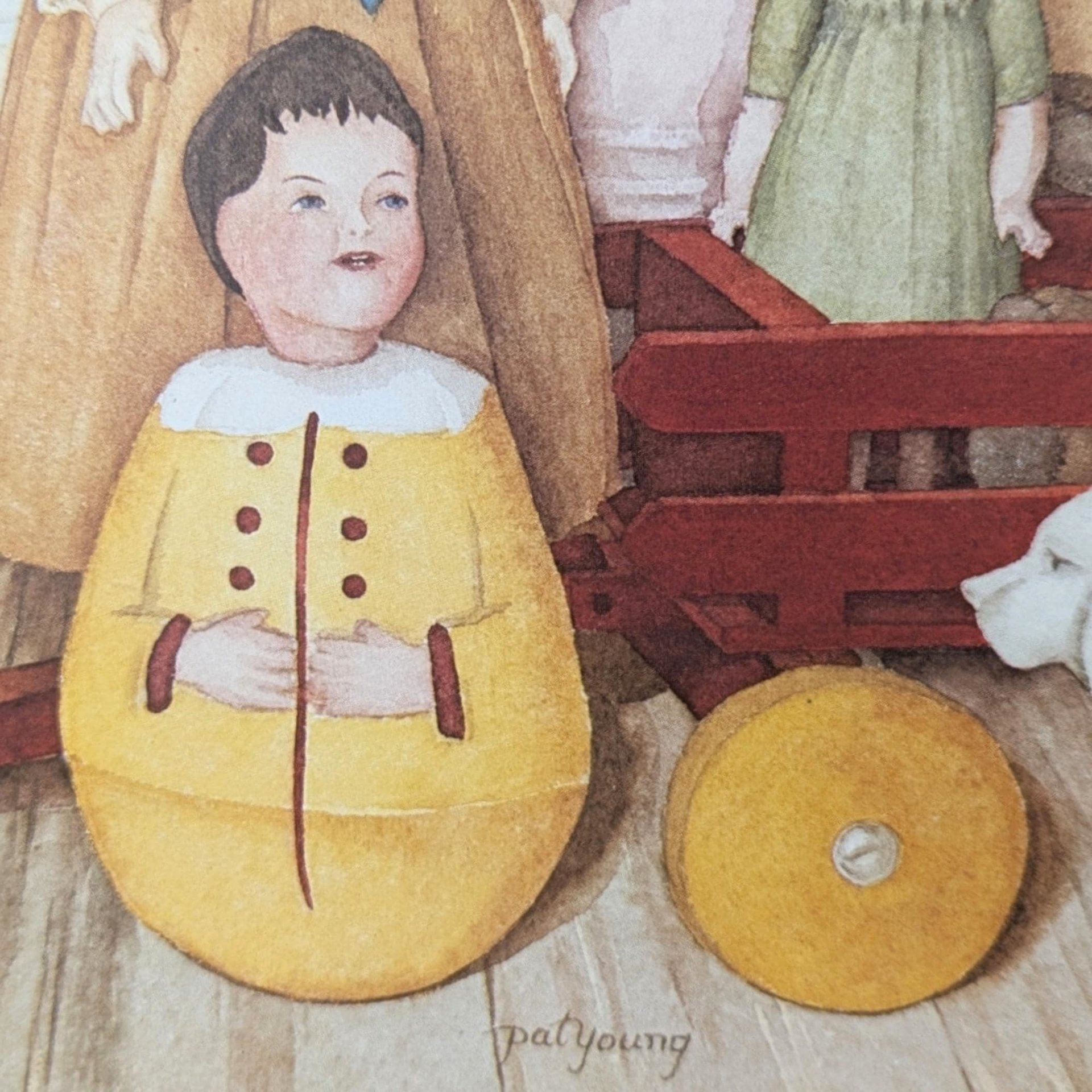 Vintage Pat Young Dolls and Toys Print, 14x11 Unframed Wall Art, Collectible Children's Decor, Gift for Doll Collector