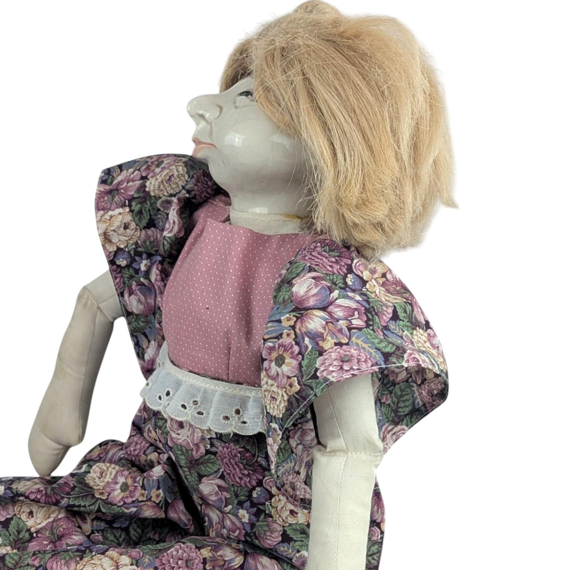 1970s Barbara Lorin Folk Art Doll Pair, Vintage Porcelain Head Dolls, Soft Body Dolls, Collectible Dolls, Handmade Folk, Vintage Dolls