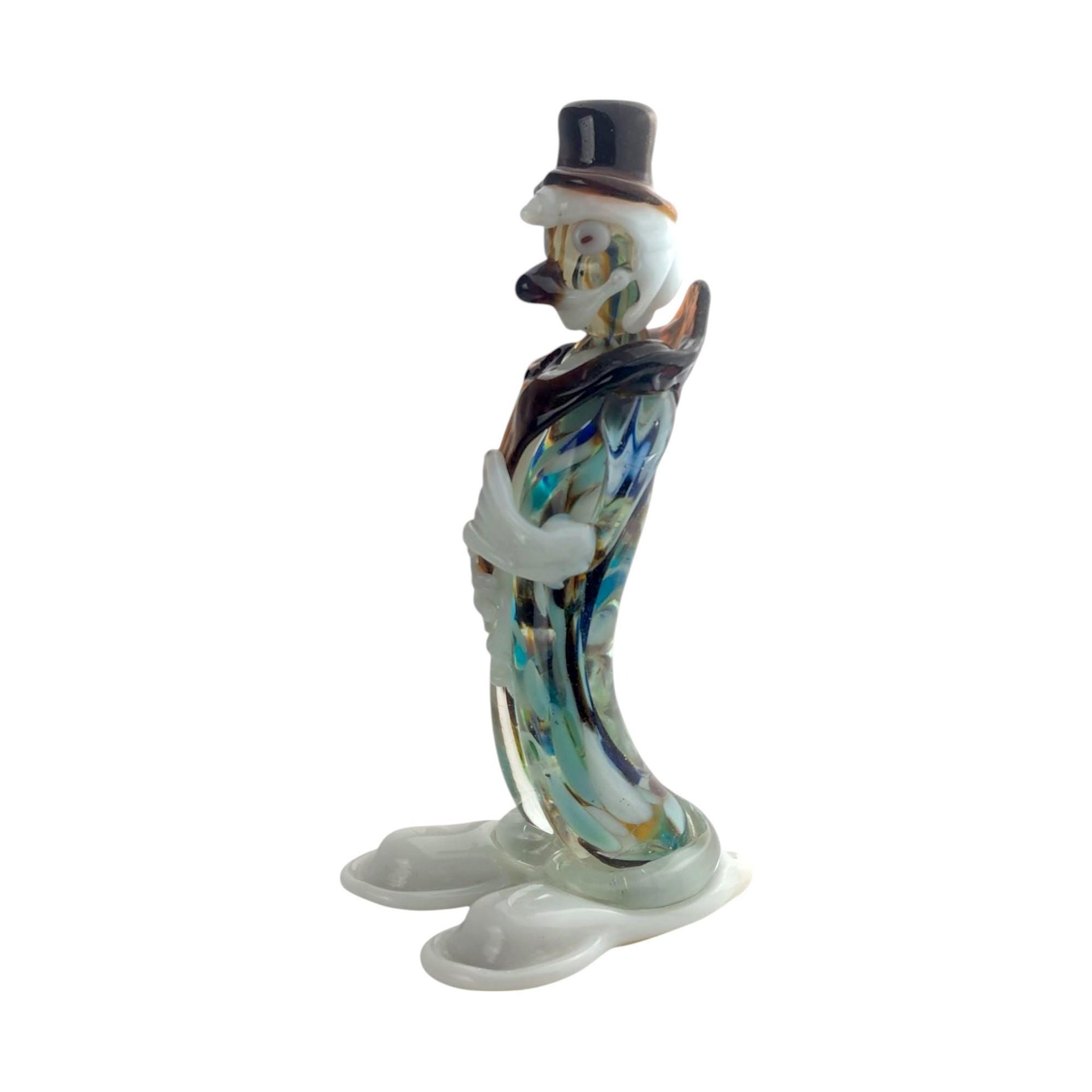 Vintage Art Glass Clown, Handblown Glass Clown, Collectible Glass Figurine, Clown Decor, Art Glass Sculpture, Whimsical Clown, Glass Art