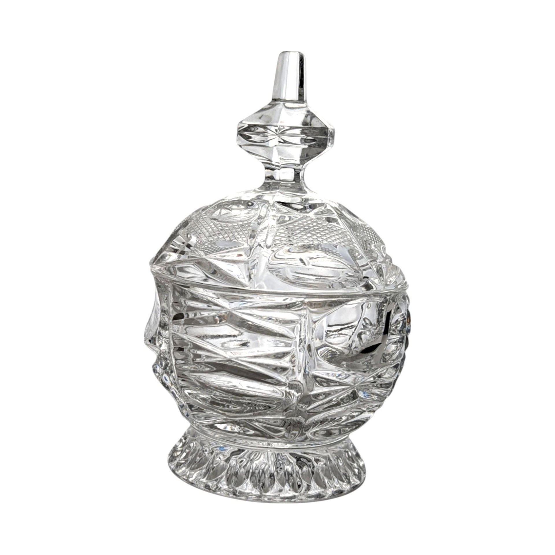 Vintage Crystal Glass Candy Dish with Lid, Clear Glass, Home Decor, Hostess Gift, Candy Jar, Trinket Dish