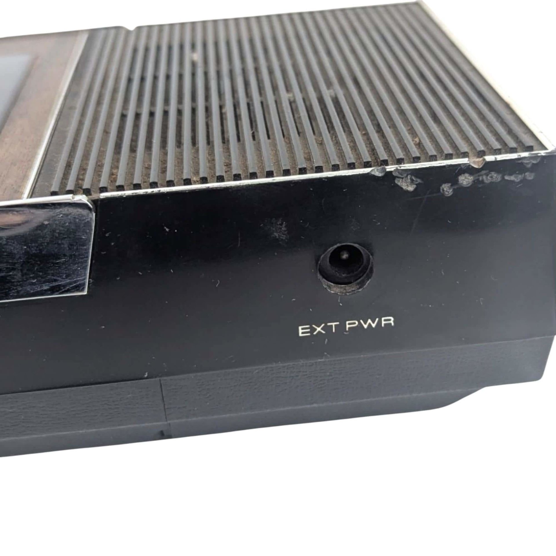 Vintage Bell & Howell Cassette Recorder Player, 1970s Solid State Portable Audio with Woodgrain Finish, Film and Stage Prop