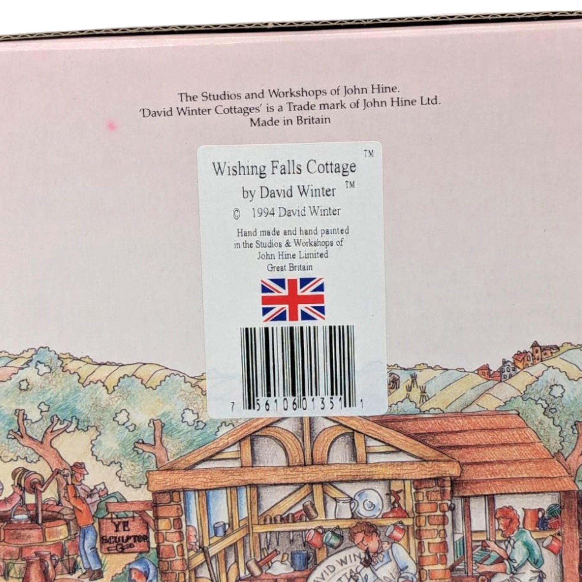 1994 David Winter Wishing Falls Cottage, Thatched Roof Miniature, Vintage Collectible, English Cottage Decor, Gift for Collector