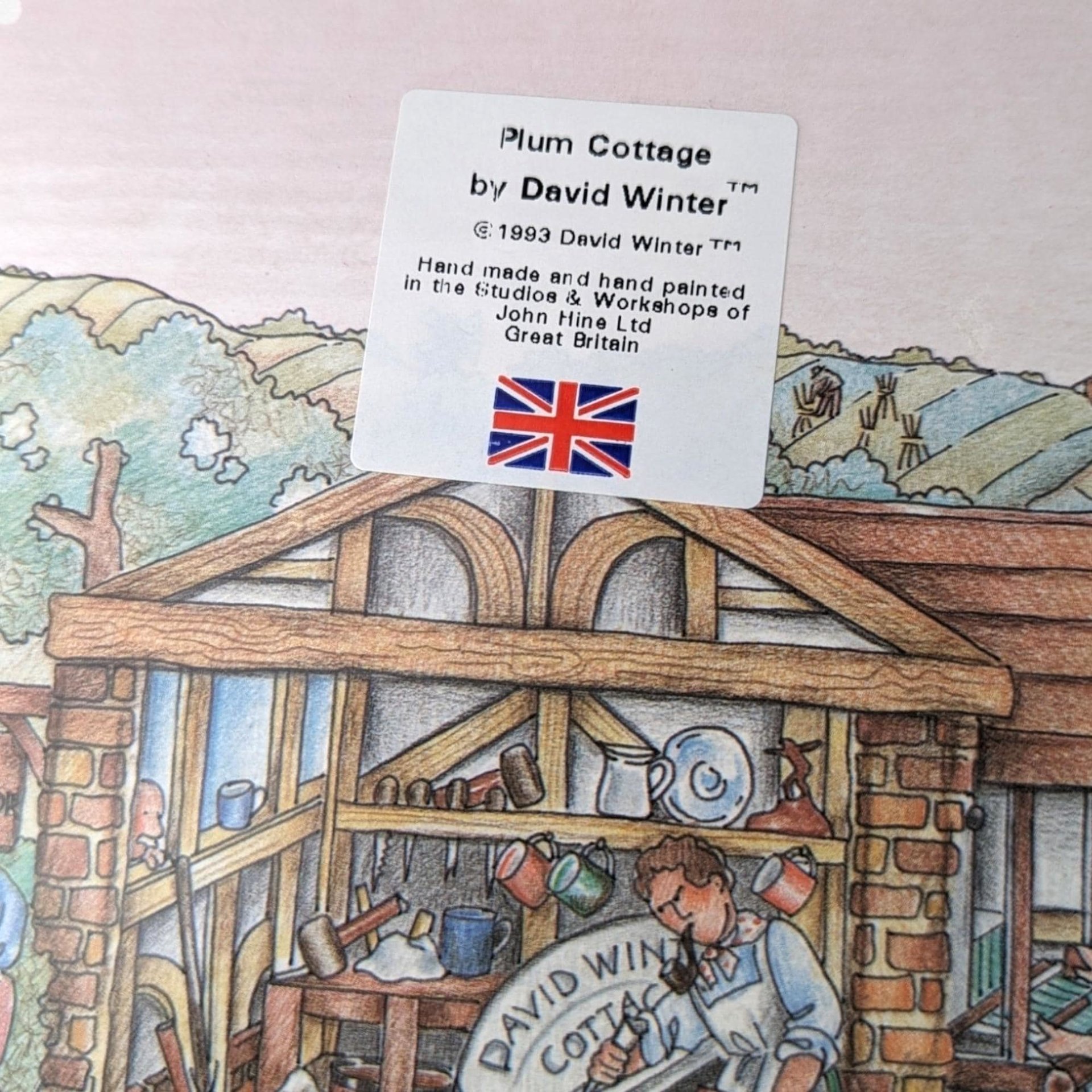 1993 David Winter Cottage "Plum Cottage" | with COA and Original Box | Vintage Collectible