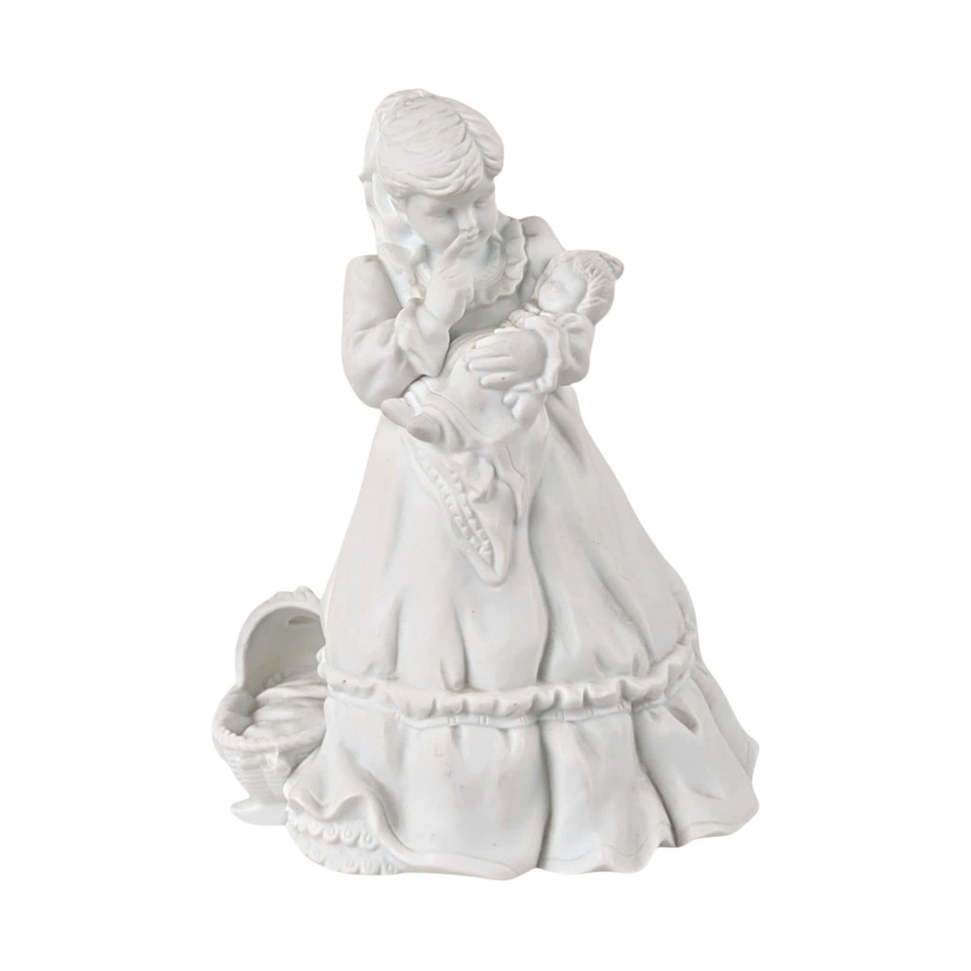 Vintage Dept 56 Christmas Presents Figurine Set, Boy with Train, Girl with Doll, Winter Silhouette, Holiday Decor, Christmas Gift
