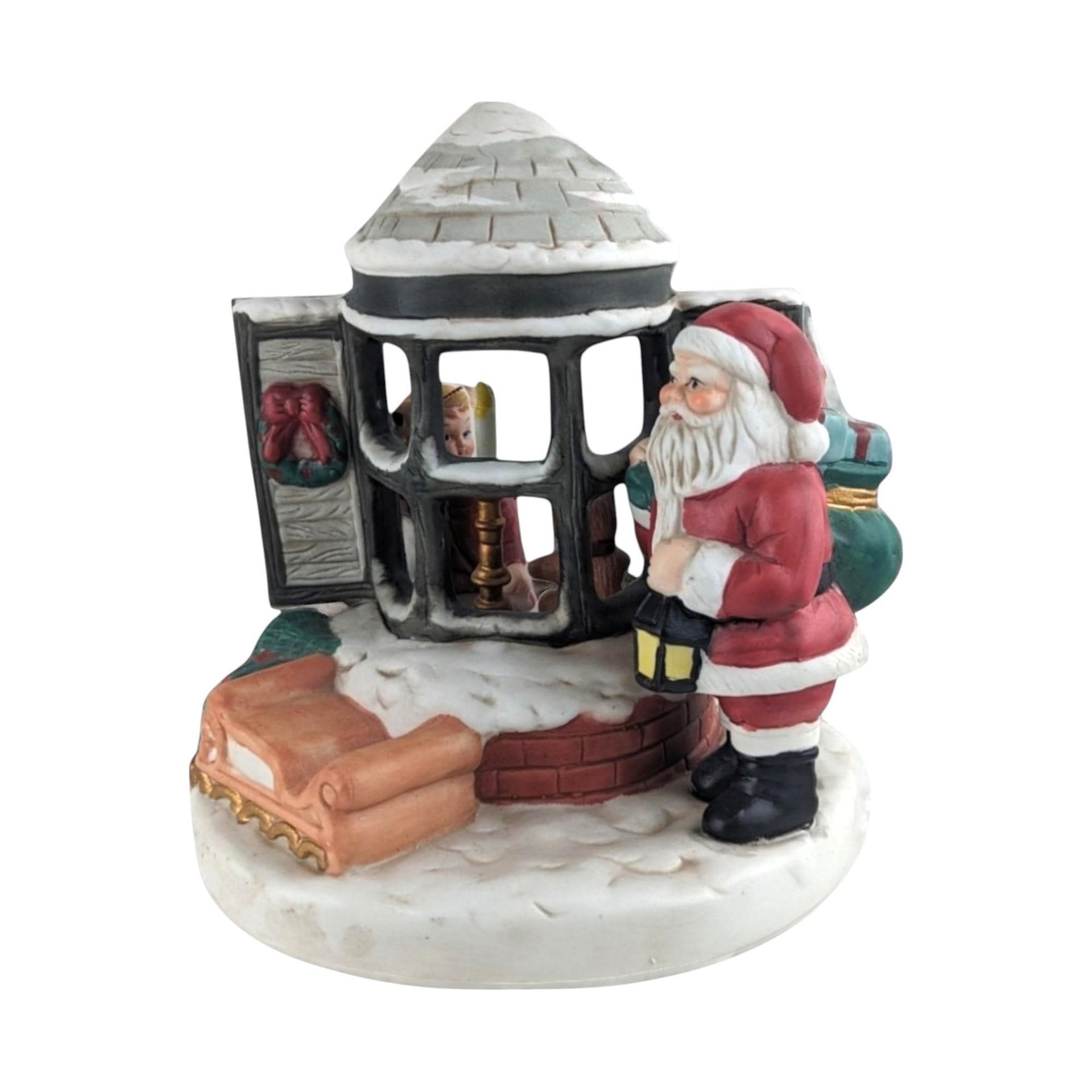 Vintage Midwest of Cannon Falls Santa Claus Music Box, Ceramic Christmas Decoration, Holiday Decor, Collectible Figurine