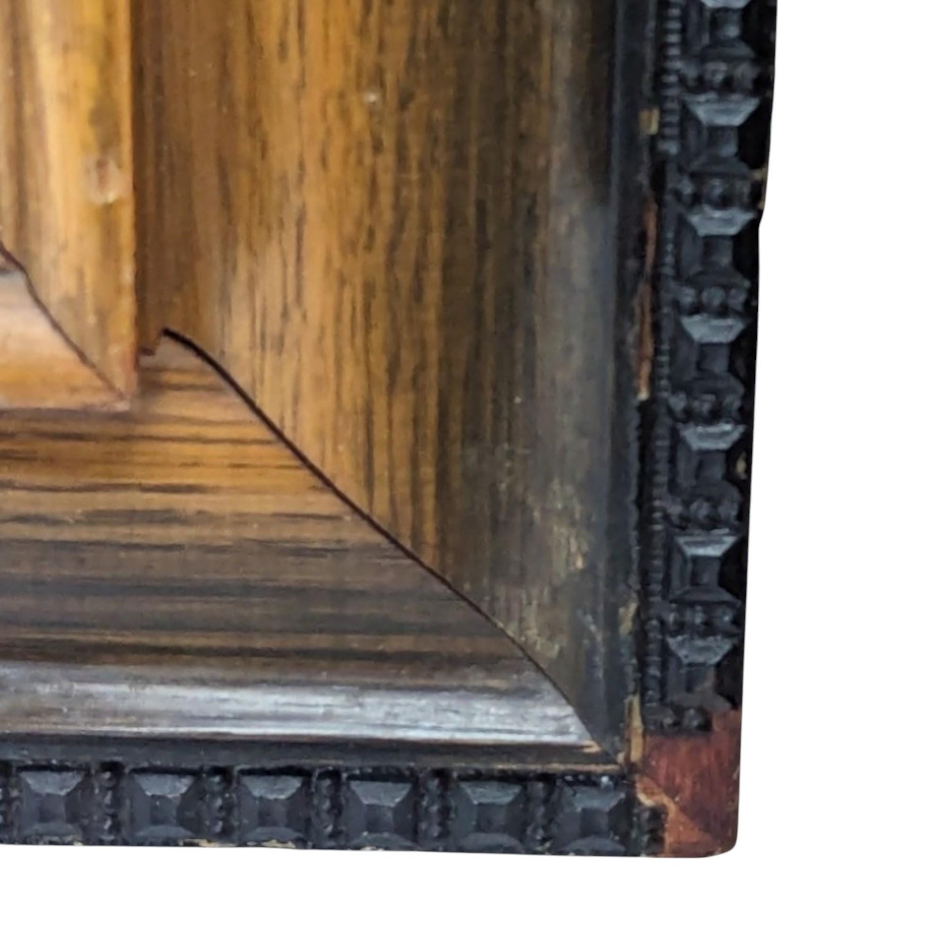 Antique Large Ornate Wood Picture Frame: Portrait