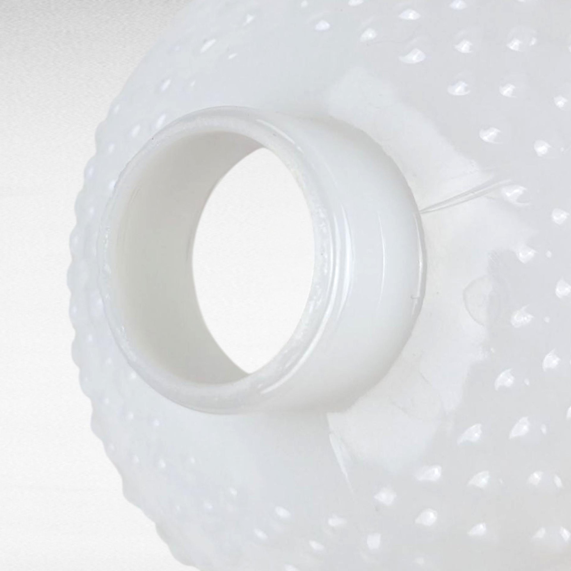 Vintage Milk Glass Hobnail Lamp Shade, Hurricane Globe with Ruffled Top, 1.5 Inch Fitter Replacement Light Cover, Student Lamp Glass