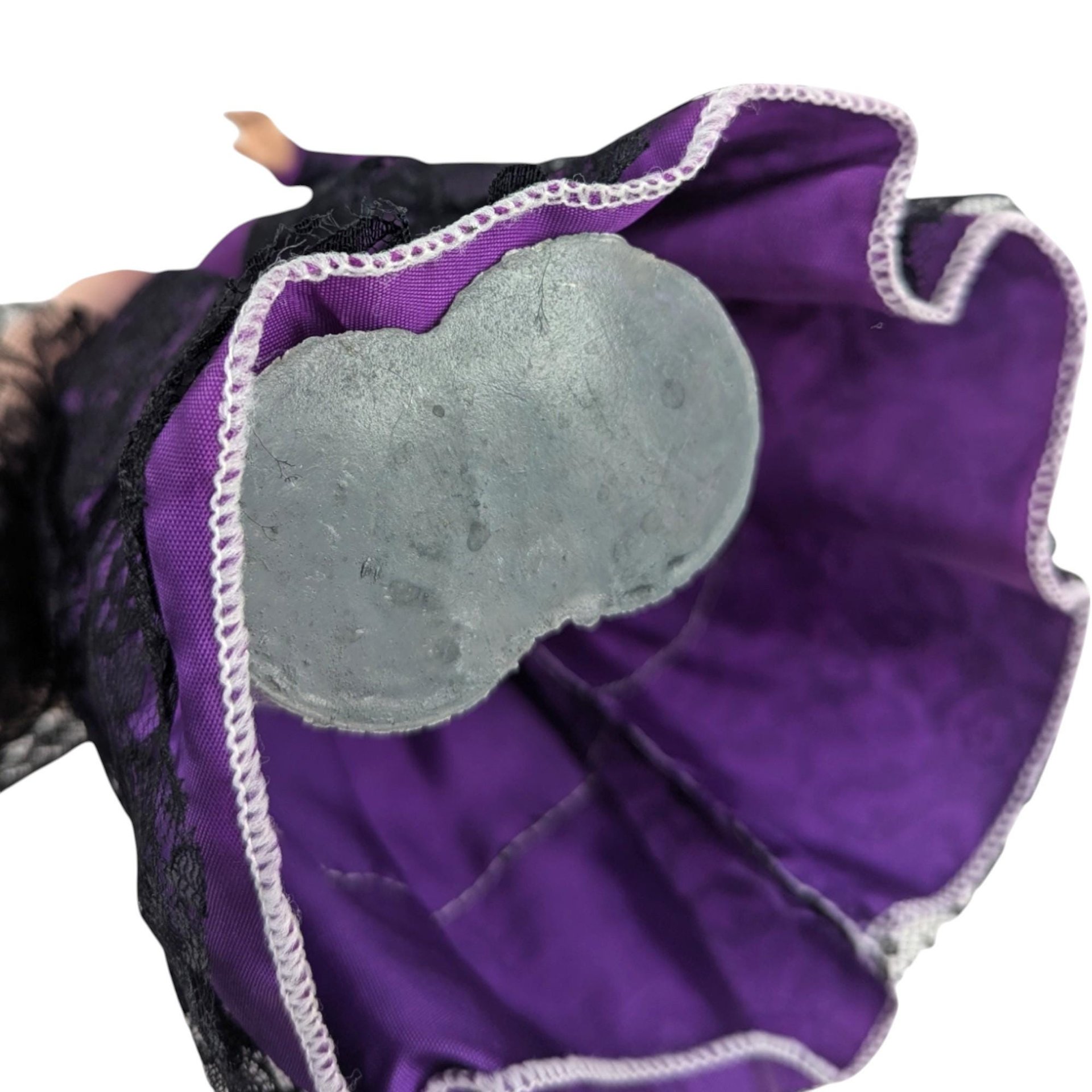 Vintage 1960s Spanish Flamenco Dancer Doll, Purple Dress, Black Lace, 11 Inches, Collectible Doll, Gift for Doll Collectors, Vintage Decor