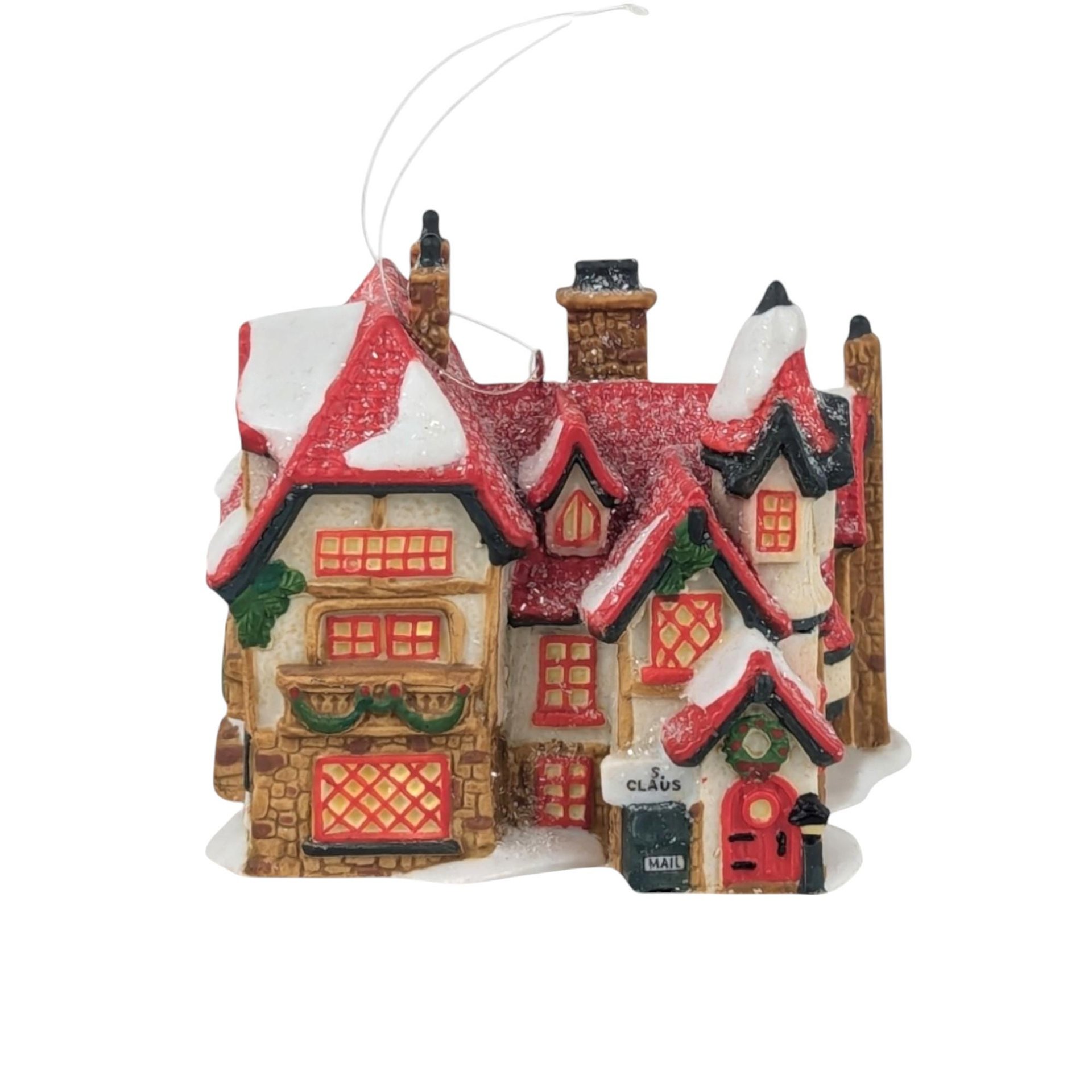 Vintage Department 56 House Ornaments, Santa's Workshop, Sir Falstaff Inn, Dedlock Arms, 1990s Christmas Decor