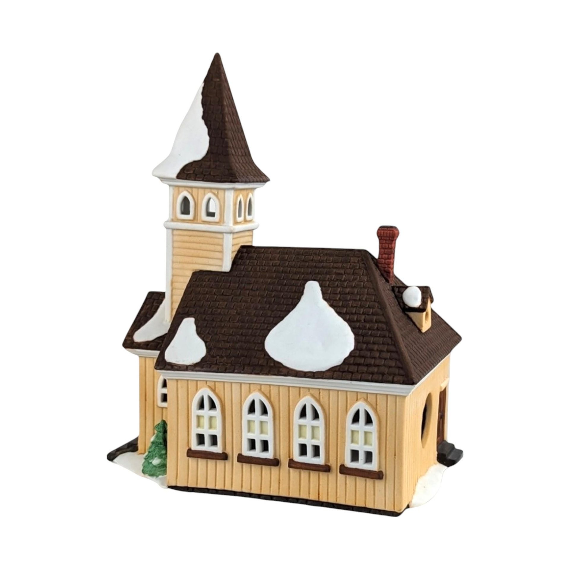 Vintage Dept 56 Sleepy Hollow Church - New England Village #5955-2 - Lighted Porcelain Christmas Village