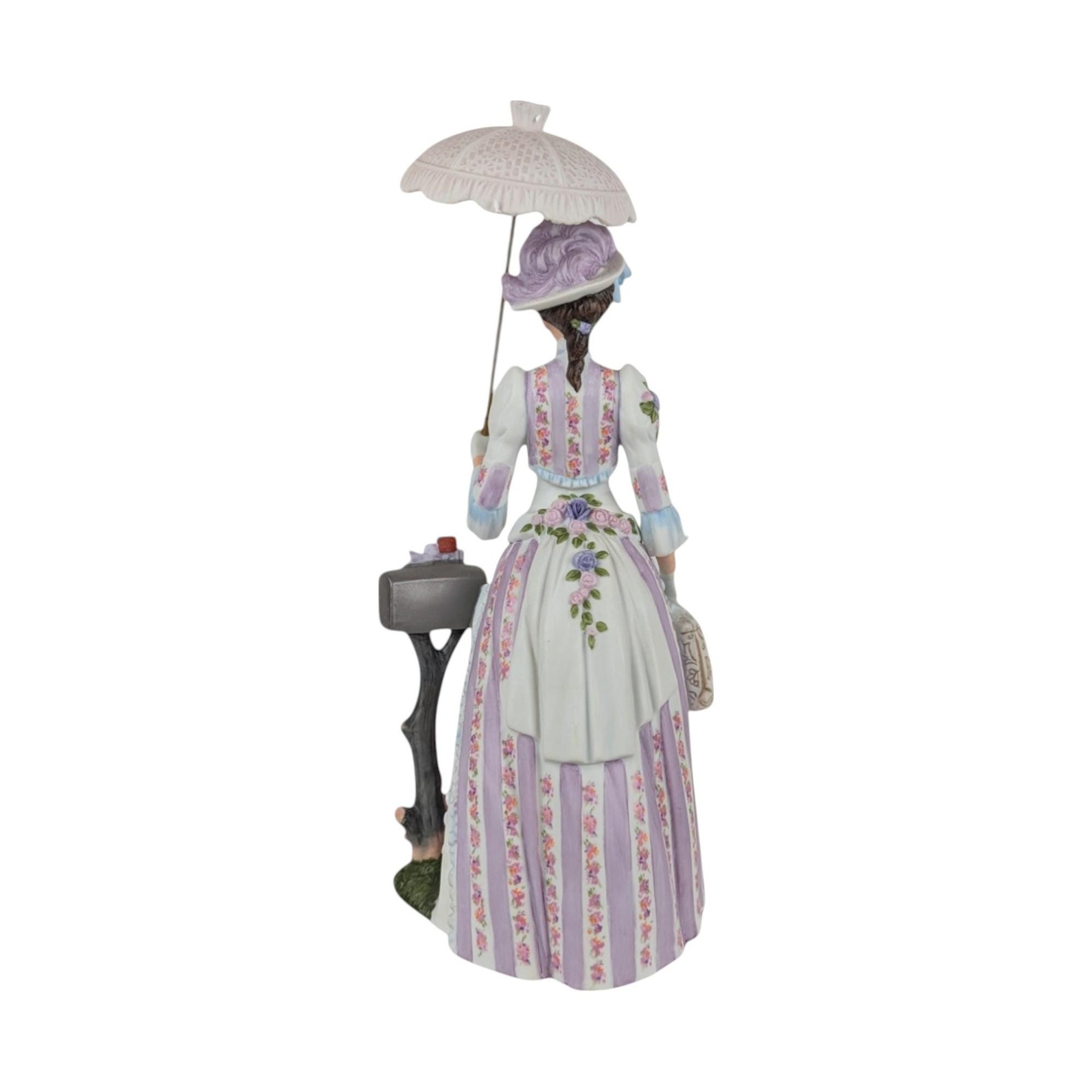 1988 Avon Presidents Club Albee Award Figurine, Vintage Avon Collectible, Woman with Umbrella, Sales Achievement Award, Recognition Gift