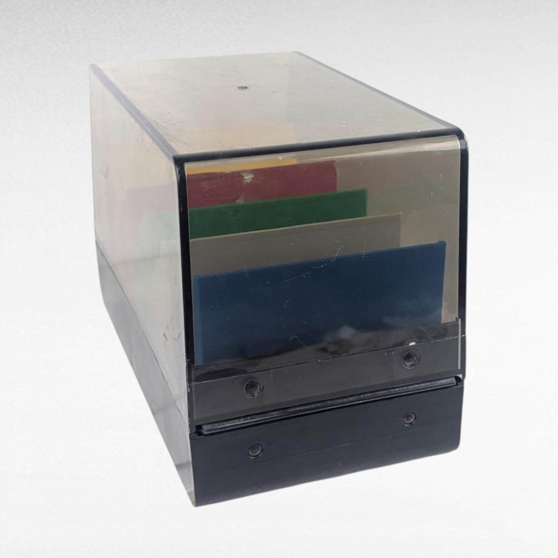 Vintage 1980s Floppy Disk Holder, SRW Microdex 50 Storage Box, 80s Computer Decor, Desk Organizer