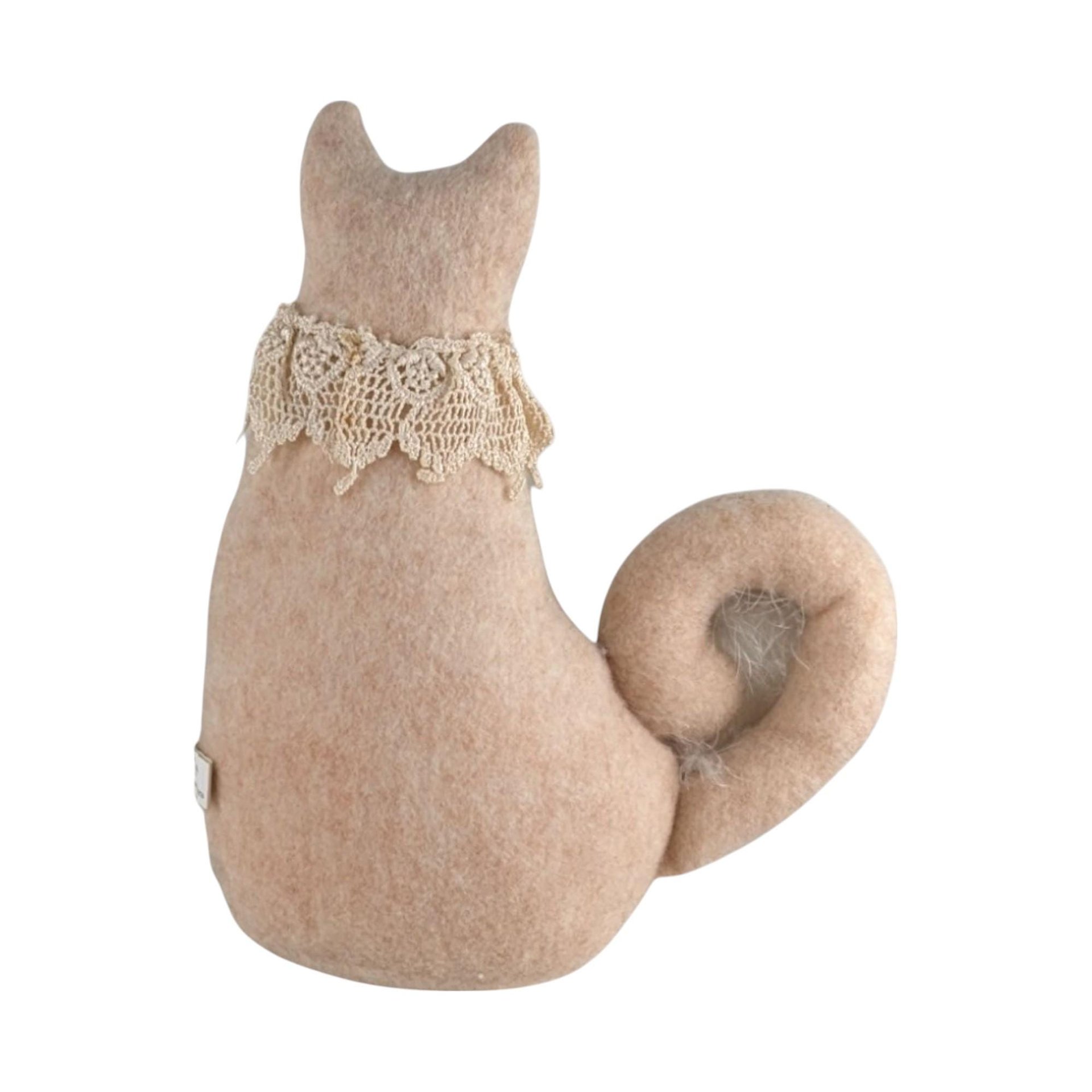 Vintage Plush Cat Pair, Handmade Cat Doll, Button Decor Cat, Collectible Cats, Gift for Cat Lovers, Vintage Plush Animals