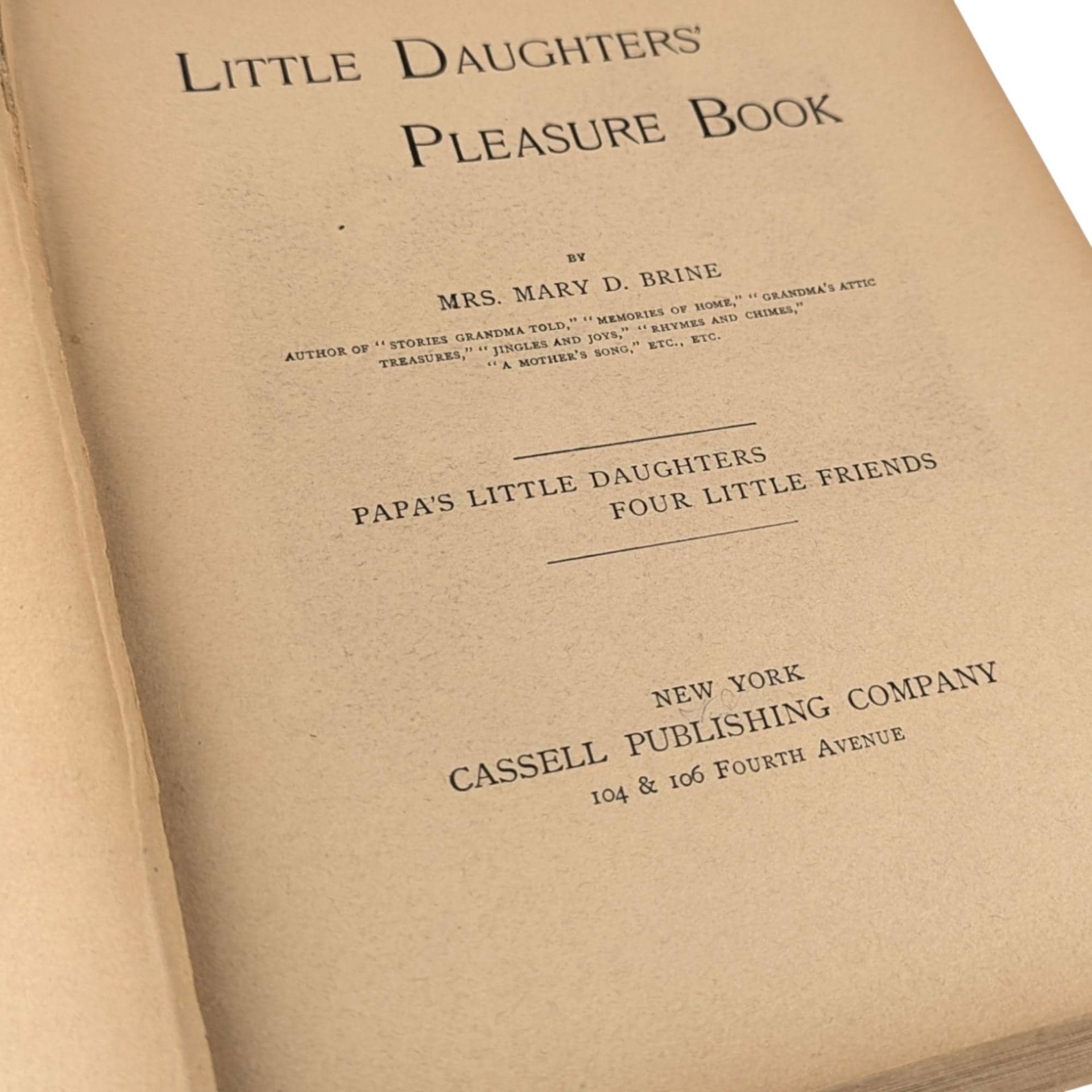 1891 Little Daughters Pleasure Book, Antique Children's Literature, Mary D. Brine, Illustrated Stories, Gift for Collector