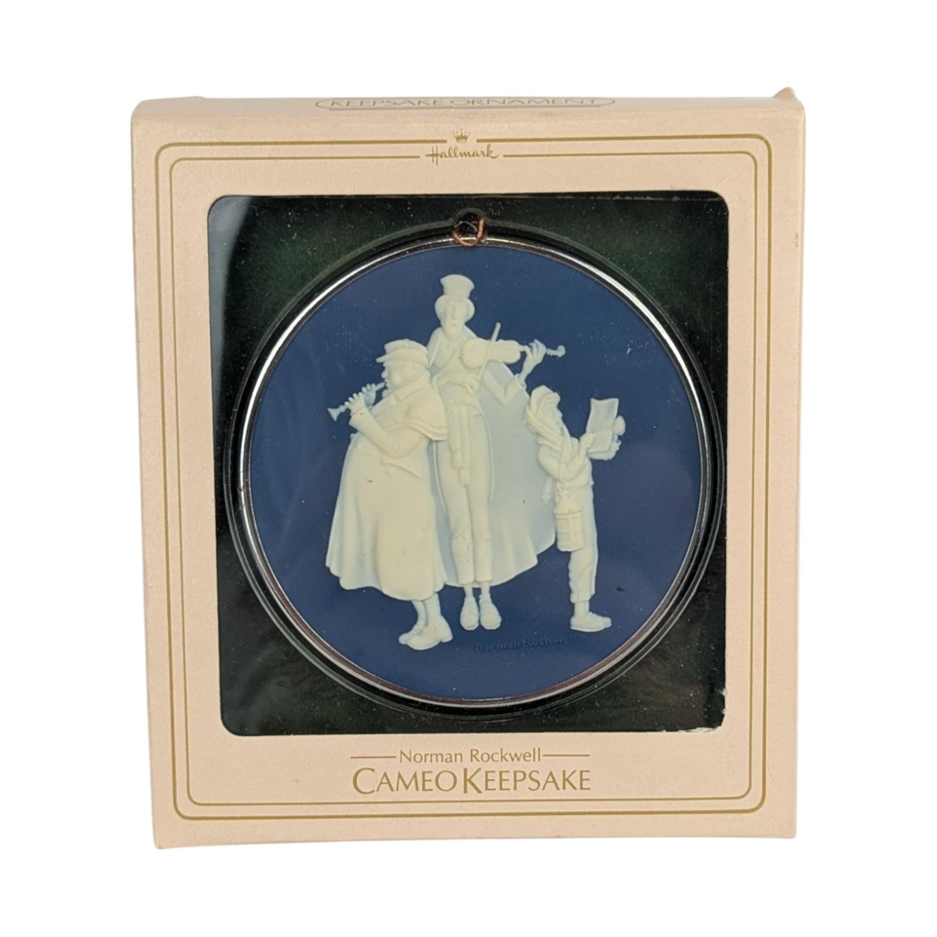Vintage Hallmark Norman Rockwell Cameo Ornaments - 7 Piece Lot with Boxes - Collectible Christmas Decor