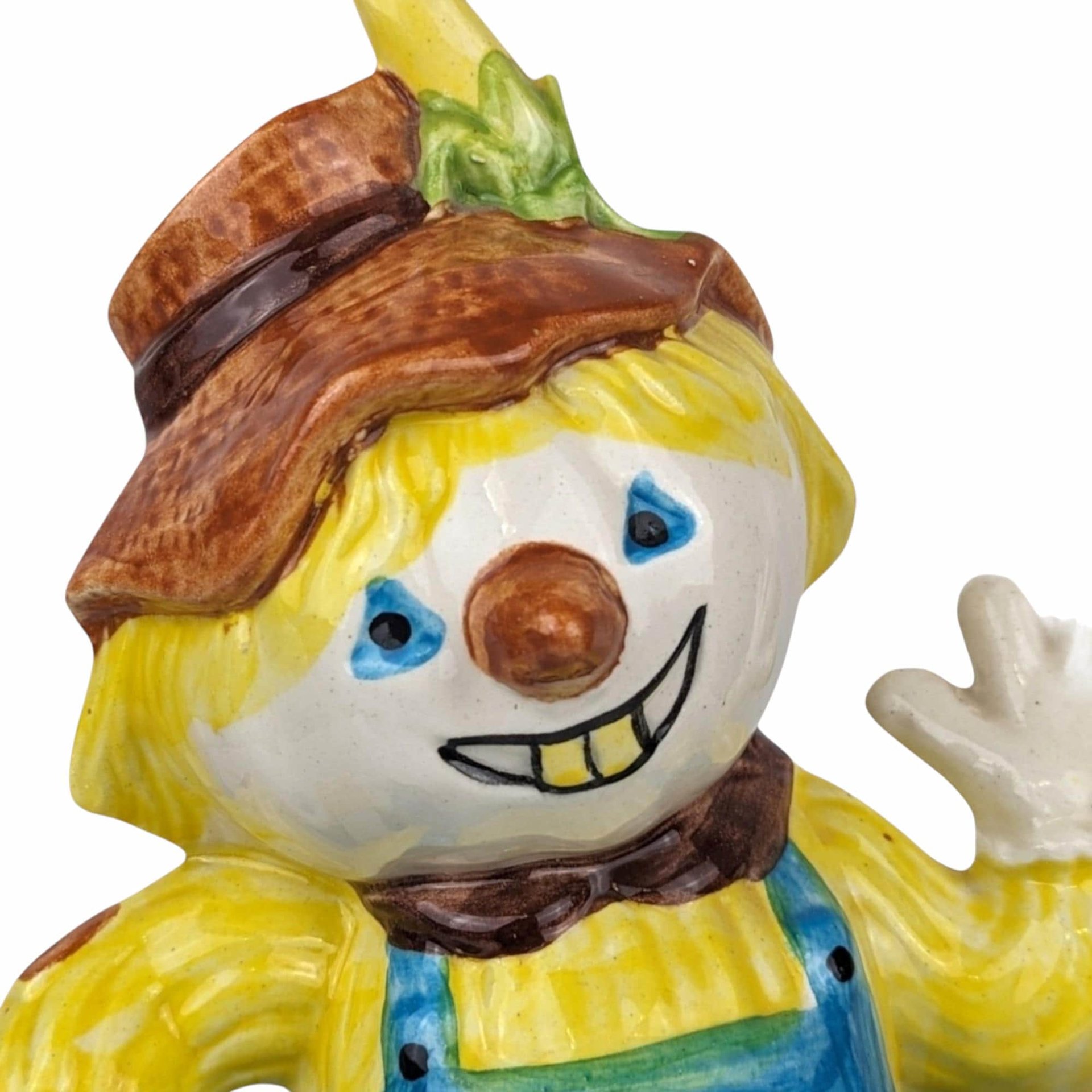 Vintage Ceramic Scarecrow Bank, Hand Painted, Fall Decor, Country Decor, Whimsical Gift