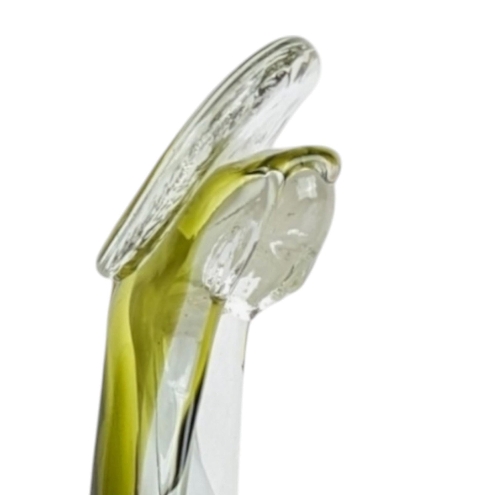 Icet Venezuela Murano Glass Praying Figurine, Green Art Glass Sculpture, Religious Figurine, Vintage Home Decor
