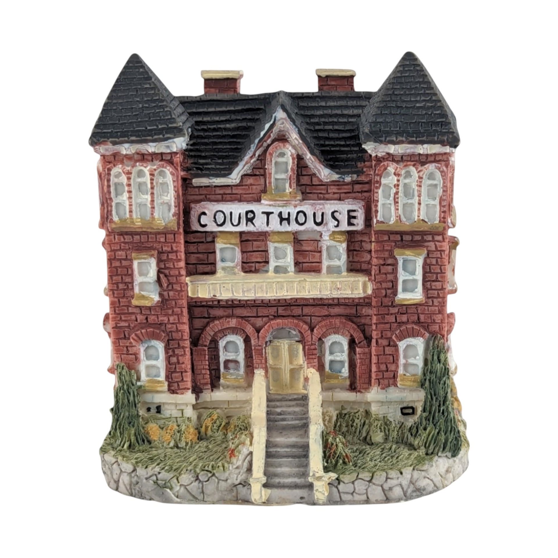 Vintage Liberty Falls Village Figurines, 7 Piece Set, Barber Shop, Firehouse, Shops, Courthouse, Collectible Miniatures, Gift for Collector