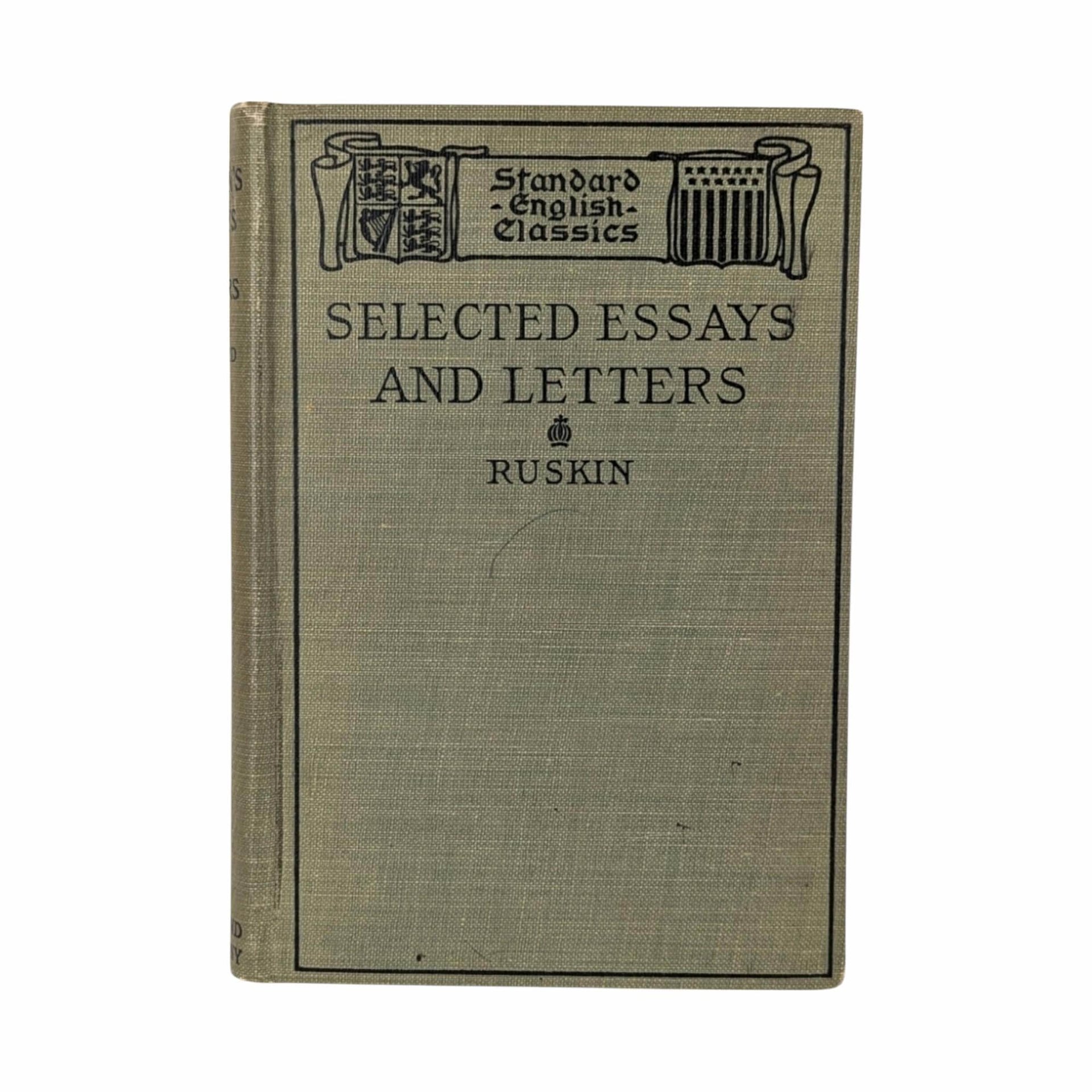 1905 Selected Essays & Letters, John Ruskin Hardcover, Antique Literature, Collectible Book, Gift for Scholar