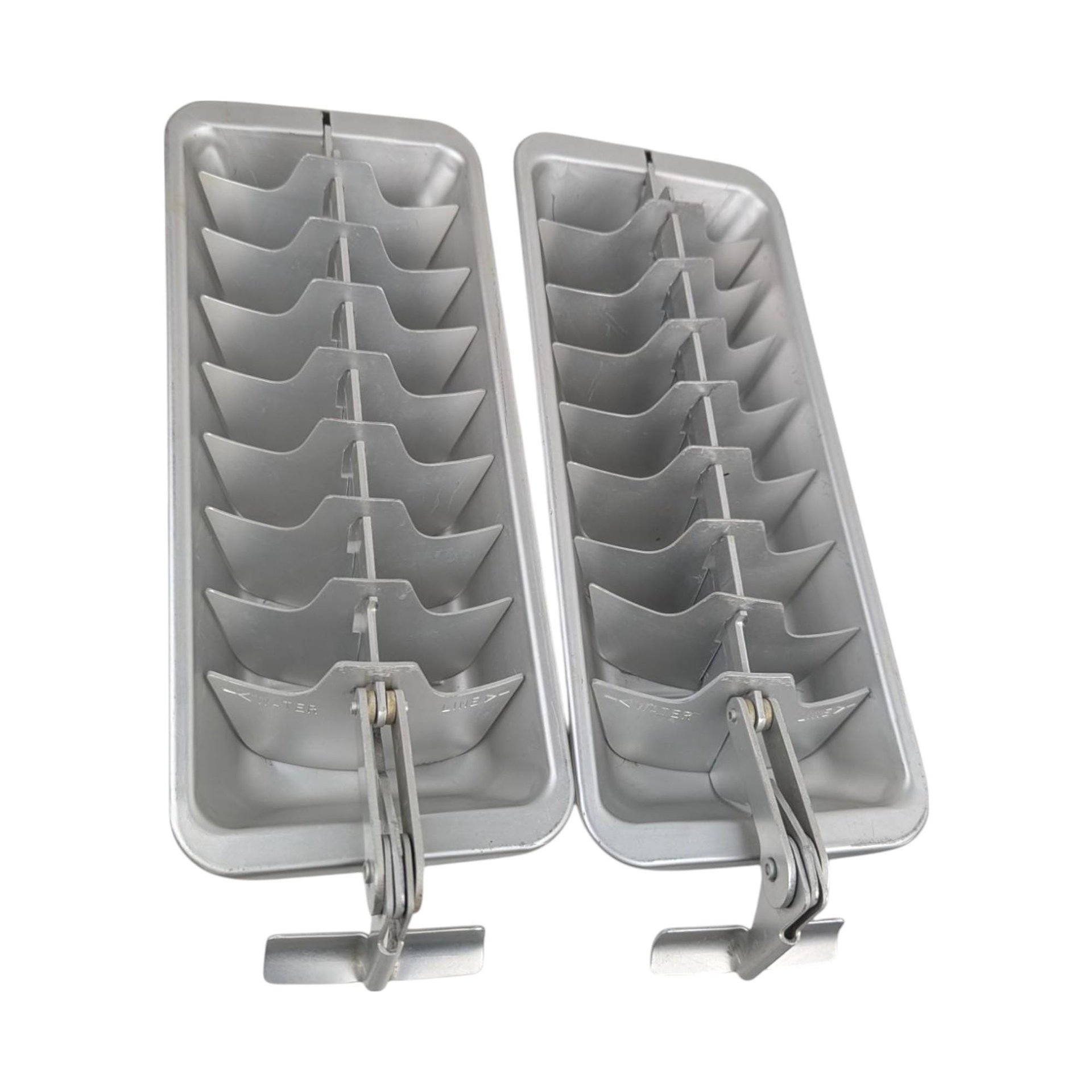 Pair of Aluminum Ice Cube Trays, Vintage Kitchenware, Functional Ice Trays, Classic Refrigerator Accessory, Gift for Home Bar Enthusiasts