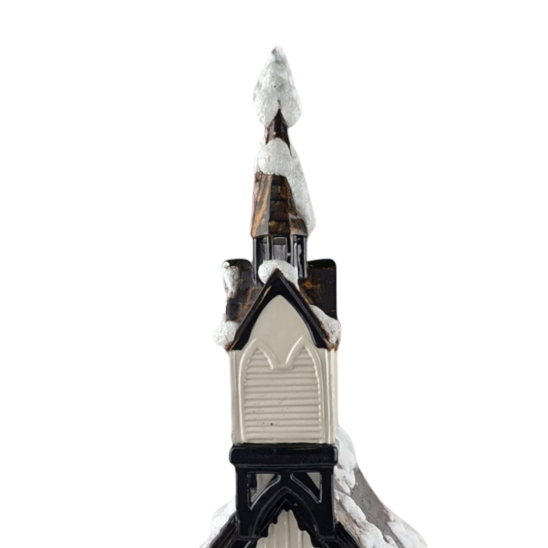 Vintage Byron Mold Lighted Musical Church, Ceramic Christmas Village Decoration, Holiday Decor, Gift for Collector