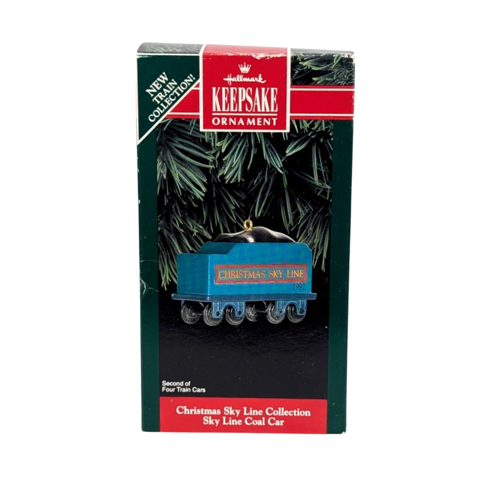 Vintage Hallmark Train Ornaments - Christmas Skyline Collection & Silver Star - 1992 Keepsake Ornaments with Boxes