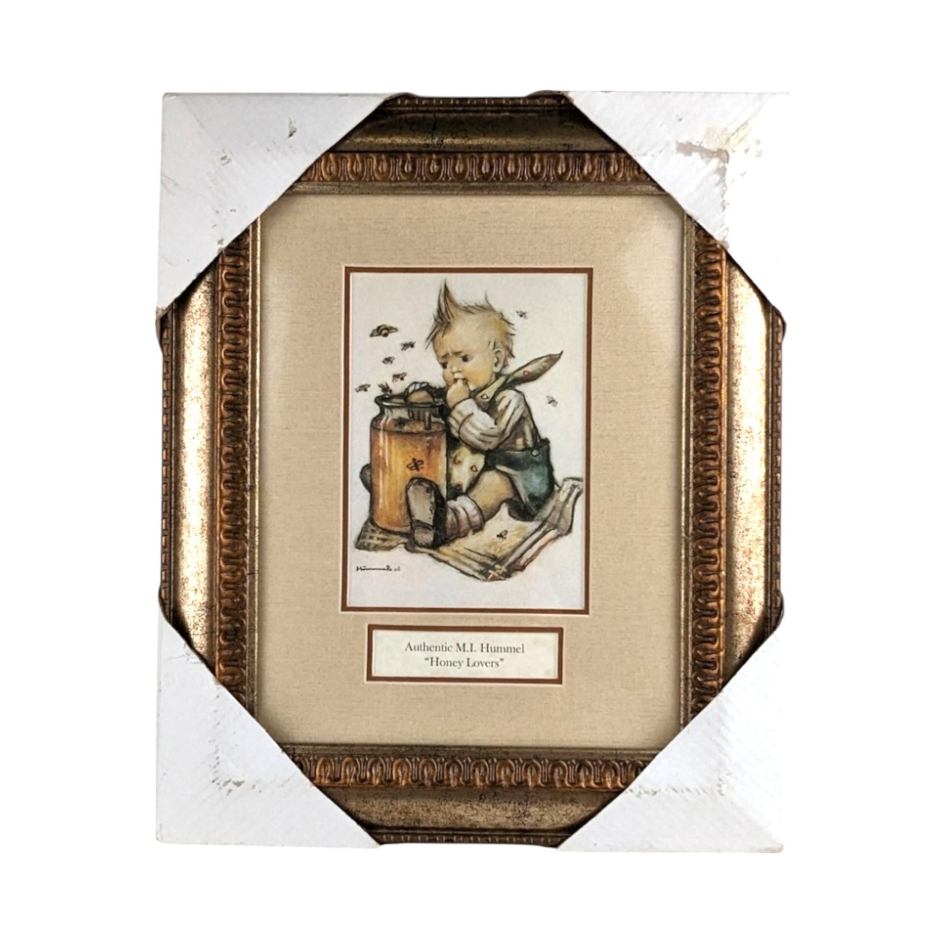 Vintage Hummel Prints Set, 1981 Framed Hummel Art, Honey Lovers, Mother's Helper, Little Bookkeeper, Collectible Hummel