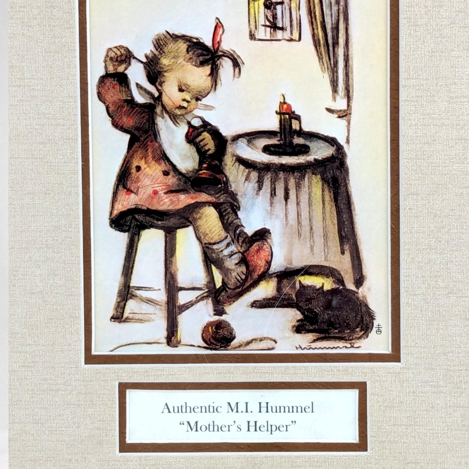 Vintage Hummel Prints Set, 1981 Framed Hummel Art, Honey Lovers, Mother's Helper, Little Bookkeeper, Collectible Hummel