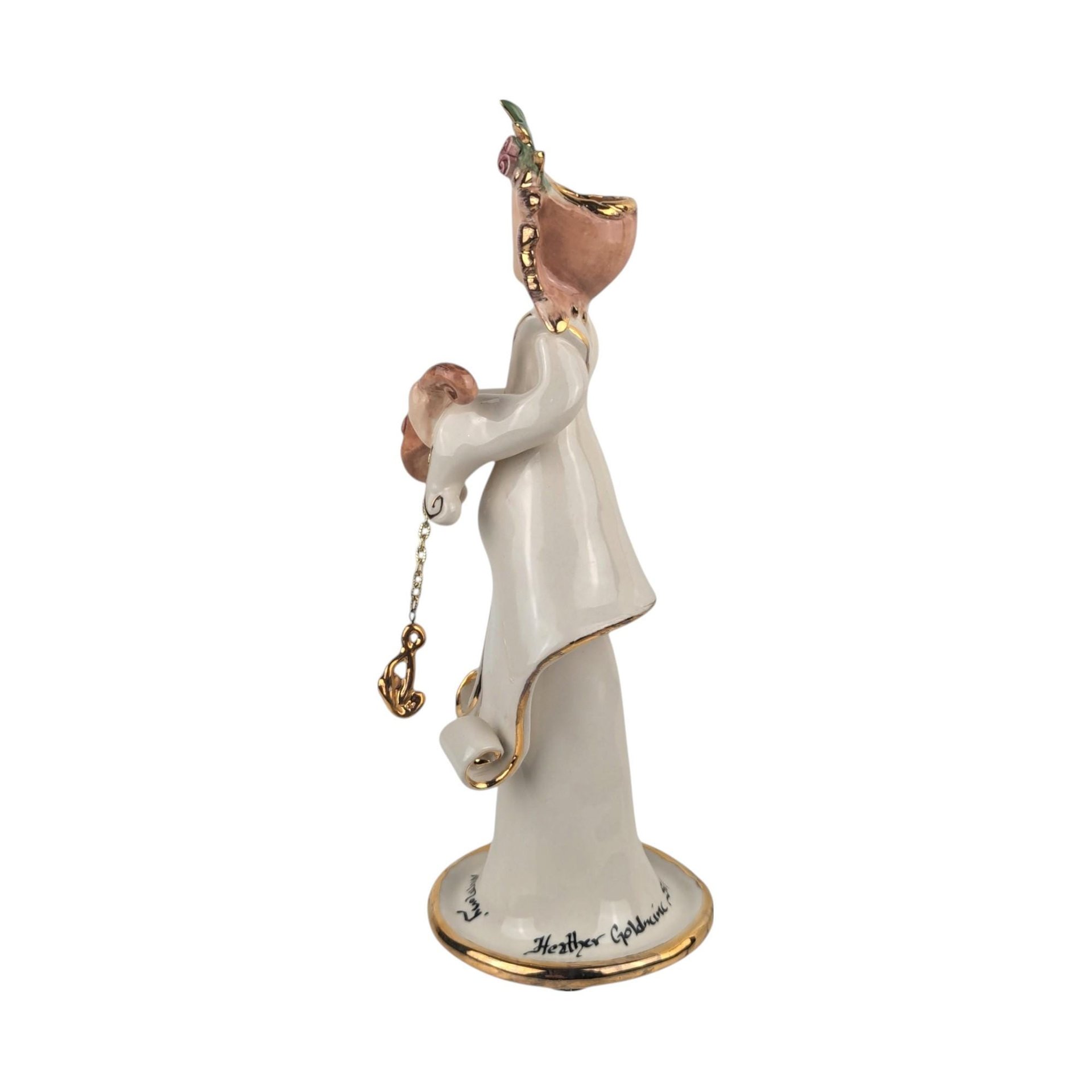 2001 Blue Sky Clayworks Heather Goldminc "Harmony" Candle Holder, Vintage Ceramic Figurine, Home Accent