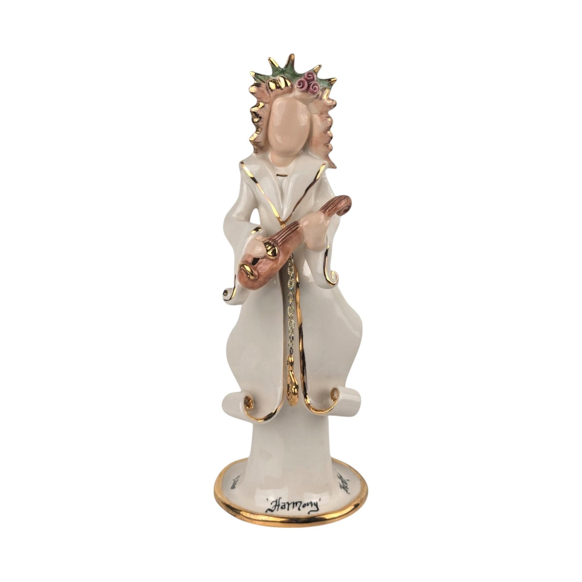 2001 Blue Sky Clayworks Heather Goldminc "Harmony" Candle Holder, Vintage Ceramic Figurine, Home Accent