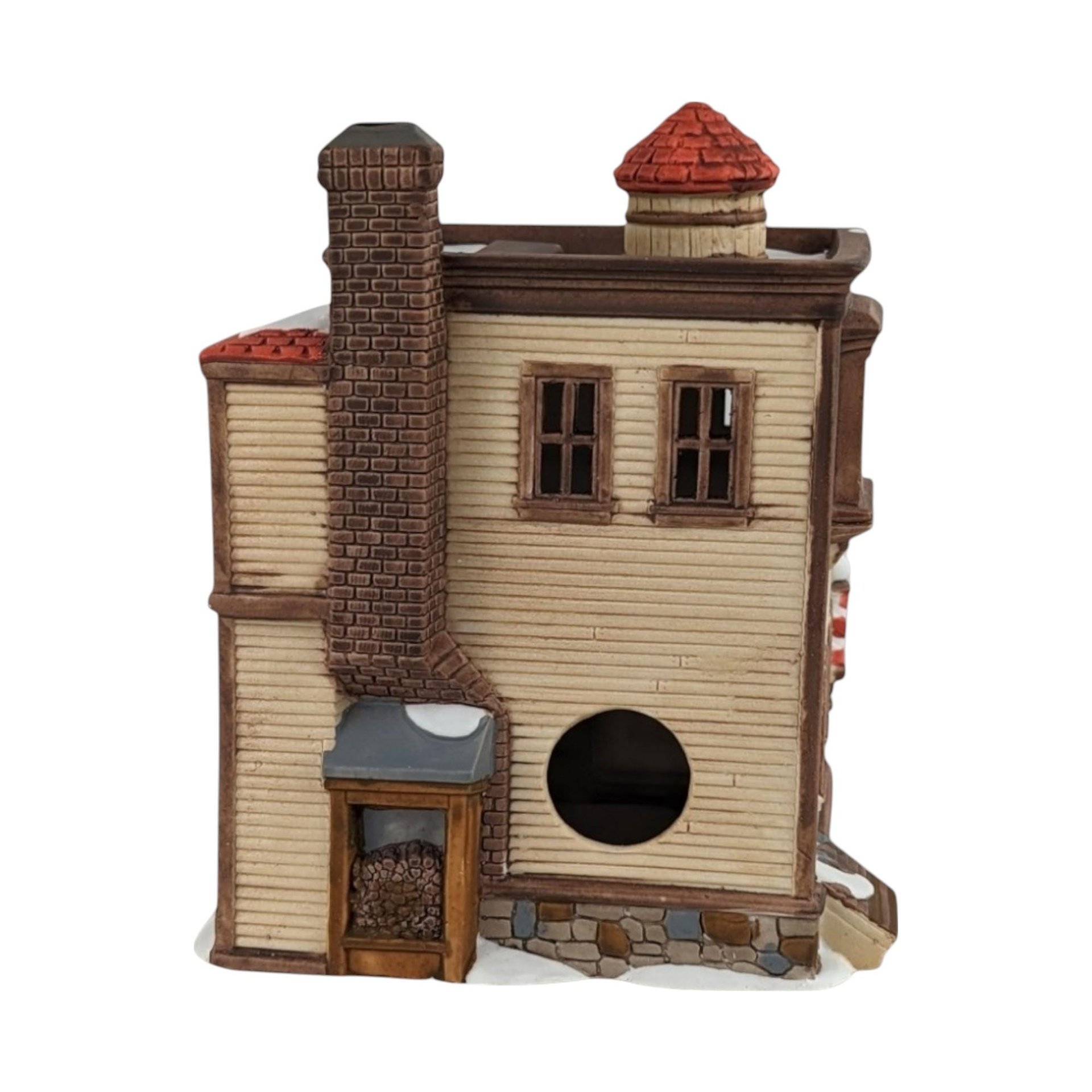 Vintage Dept 56 Ben's Barber Shop - New England Village #5939-0 -  Lighted Porcelain Building