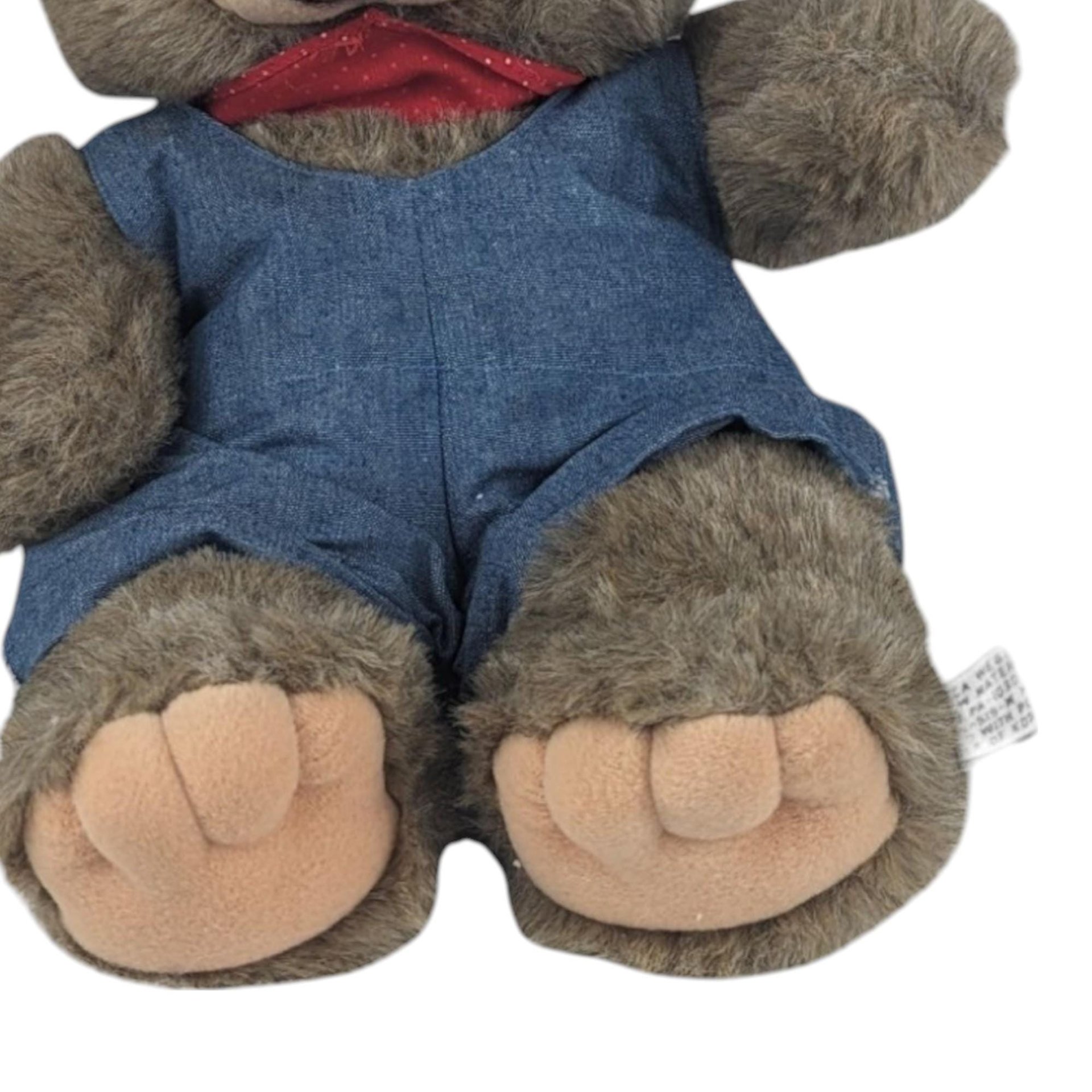 Vintage Teddy Bear Pair, America Wego Denim Bear, 1985 Dakin Del Monte Bear, Collectible Plush Toys, Gift for Kids