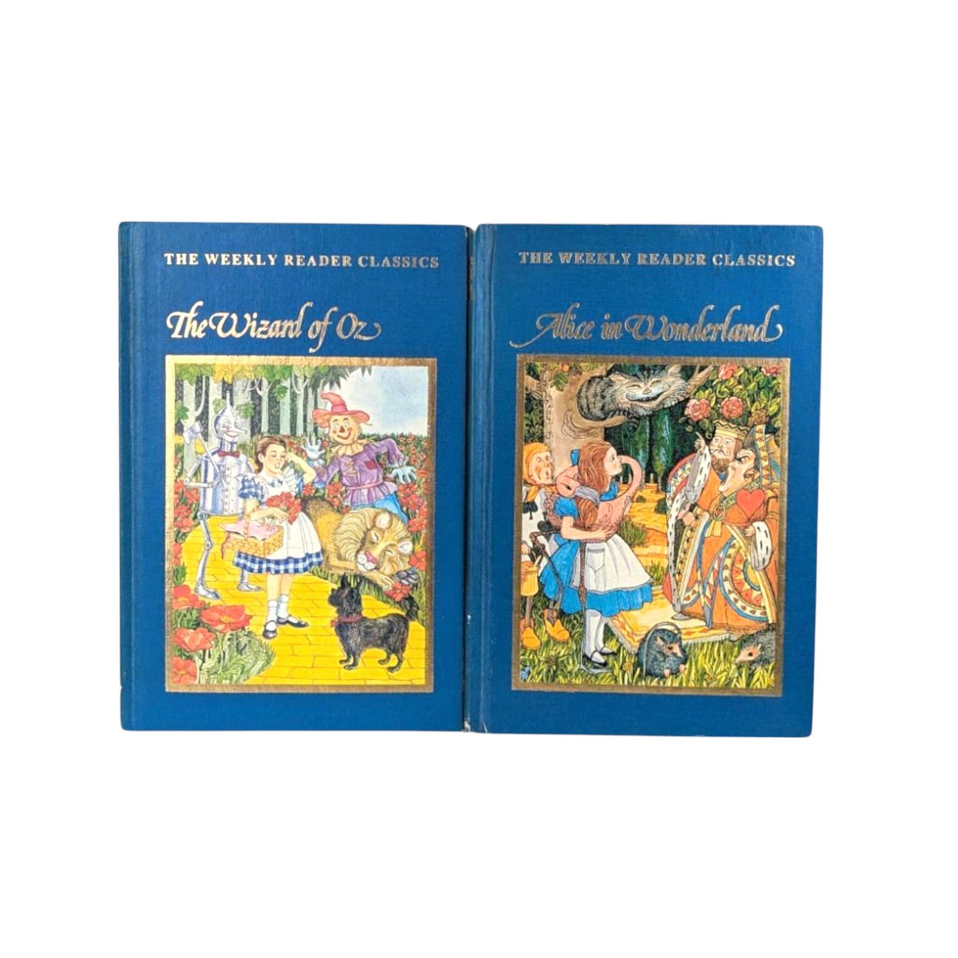 1983 Weekly Reader Classics Alice in Wonderland & Wizard of Oz Hardcover Books, Vintage Children's Literature, Illustrated Books