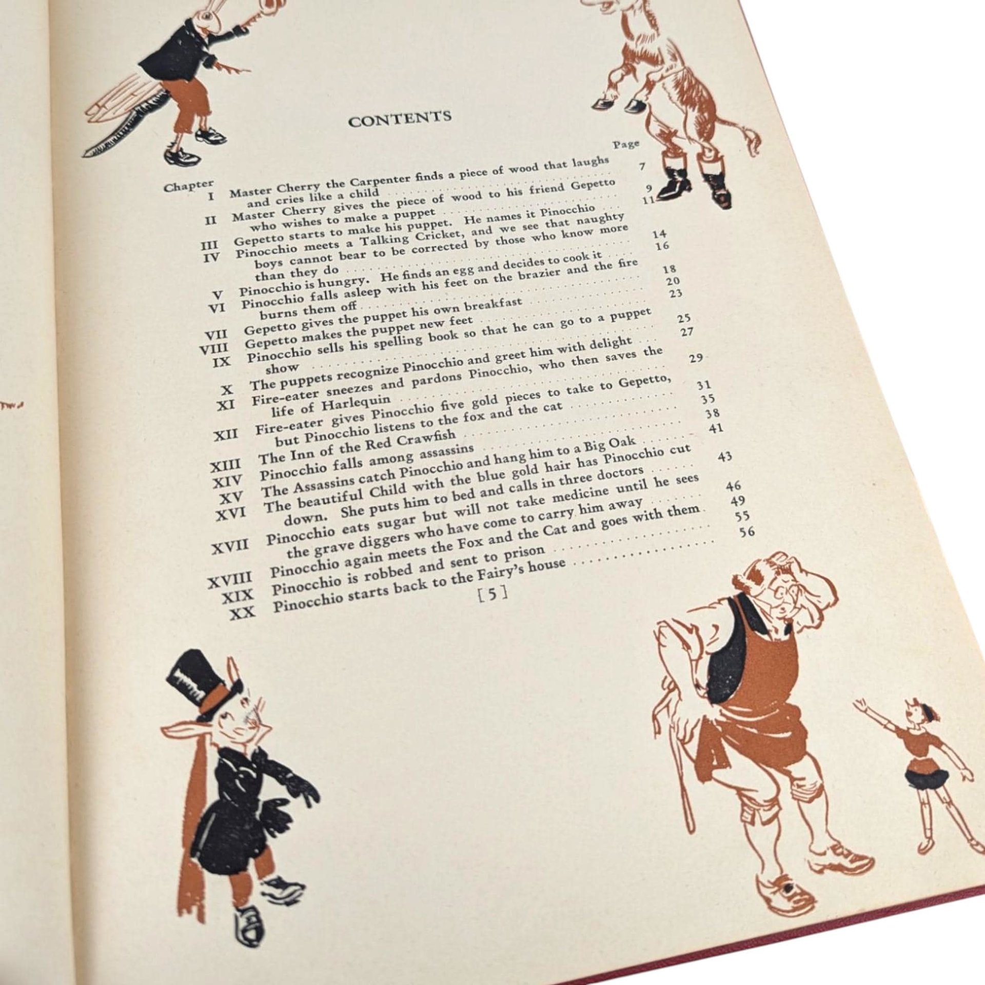1940 Pinocchio Hardcover Book, C. Collodi, Vintage Children's Literature, Collectible Book, Illustrated Classic, Antique Book